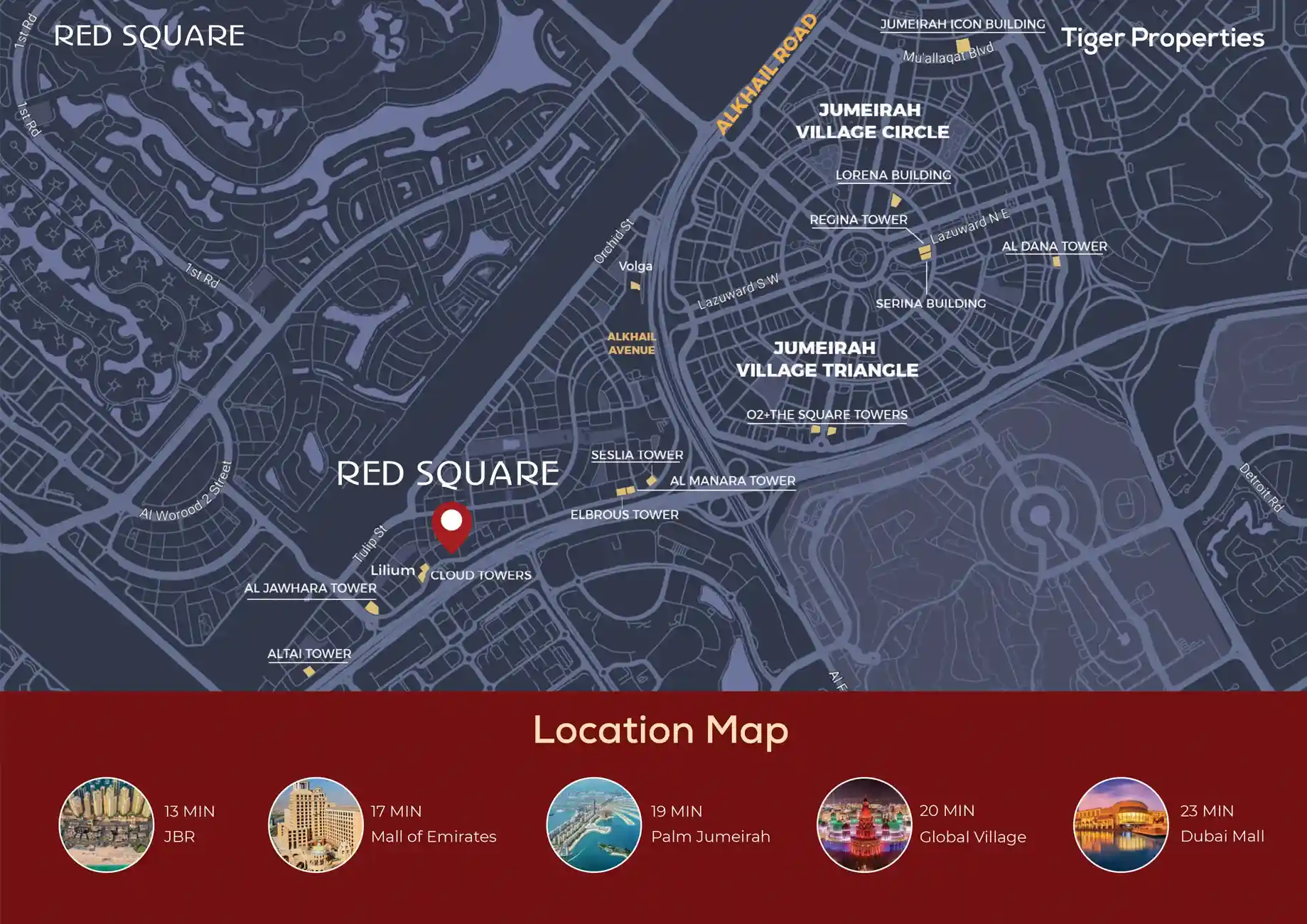 Red Square Tower at JVT by Tiger Properties