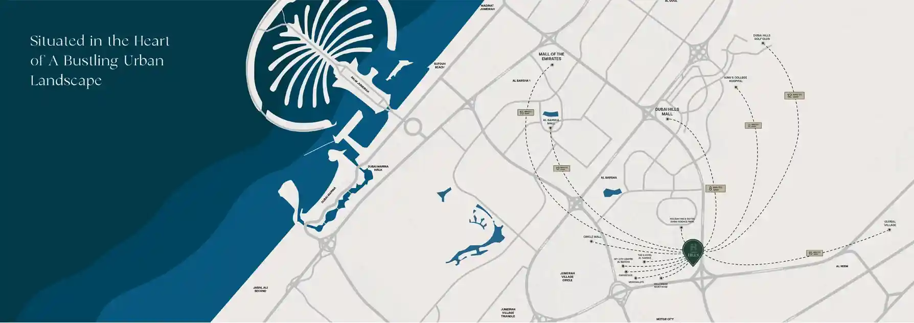 Location of Binghatti Hills Apartment