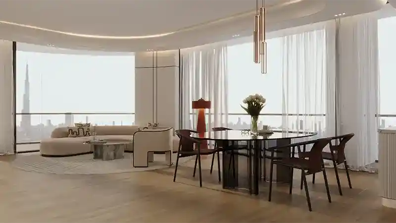 Binghatti Skyhall Apartment Living Area