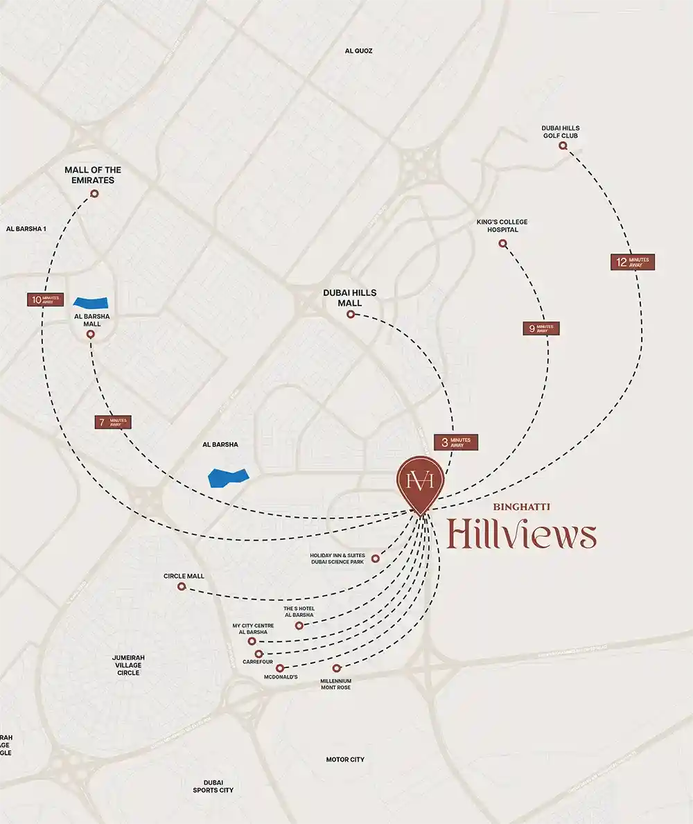 Masterplan of Binghatti Hillviews Apartment 