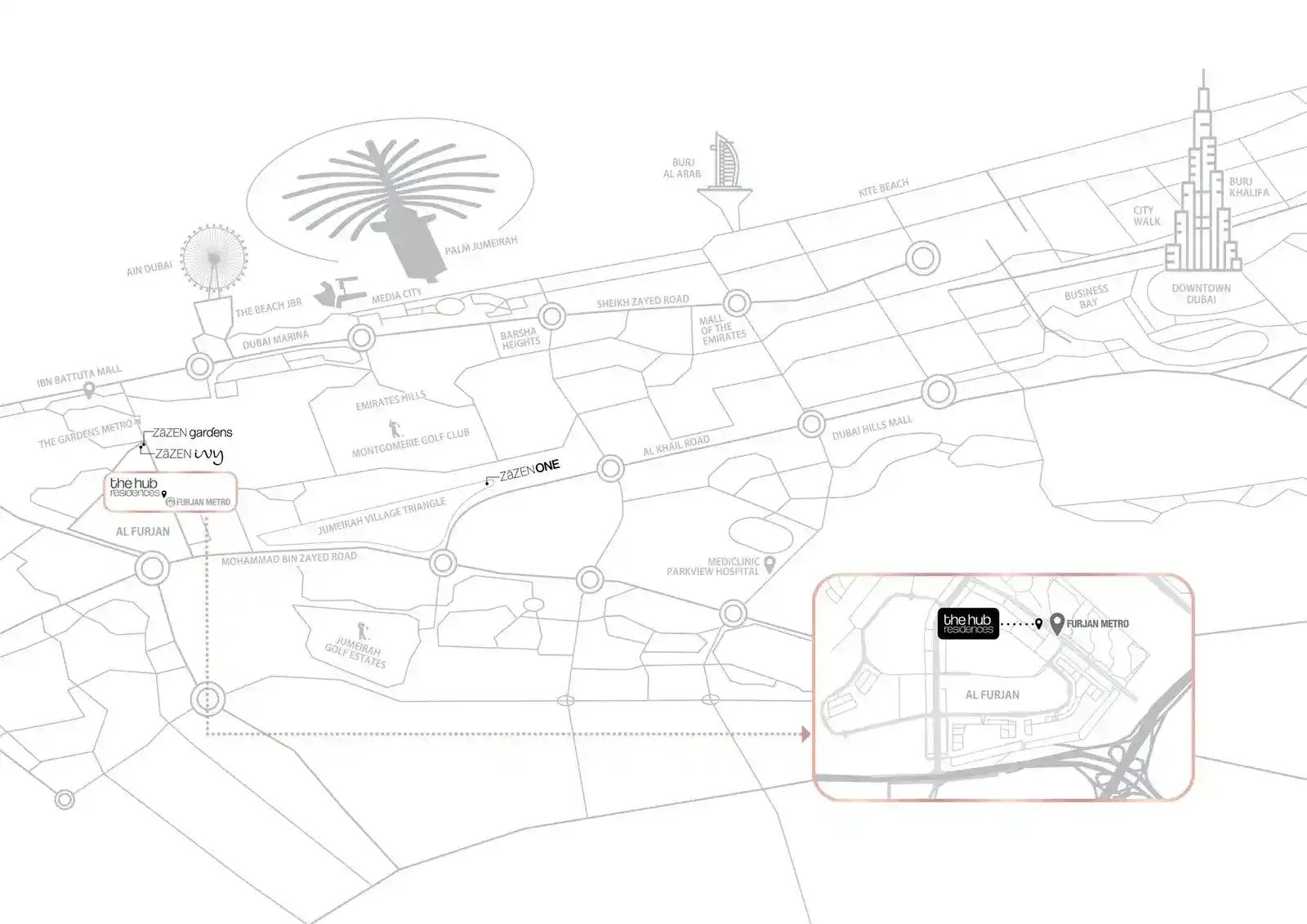 Location of The Hub Residences Apartment