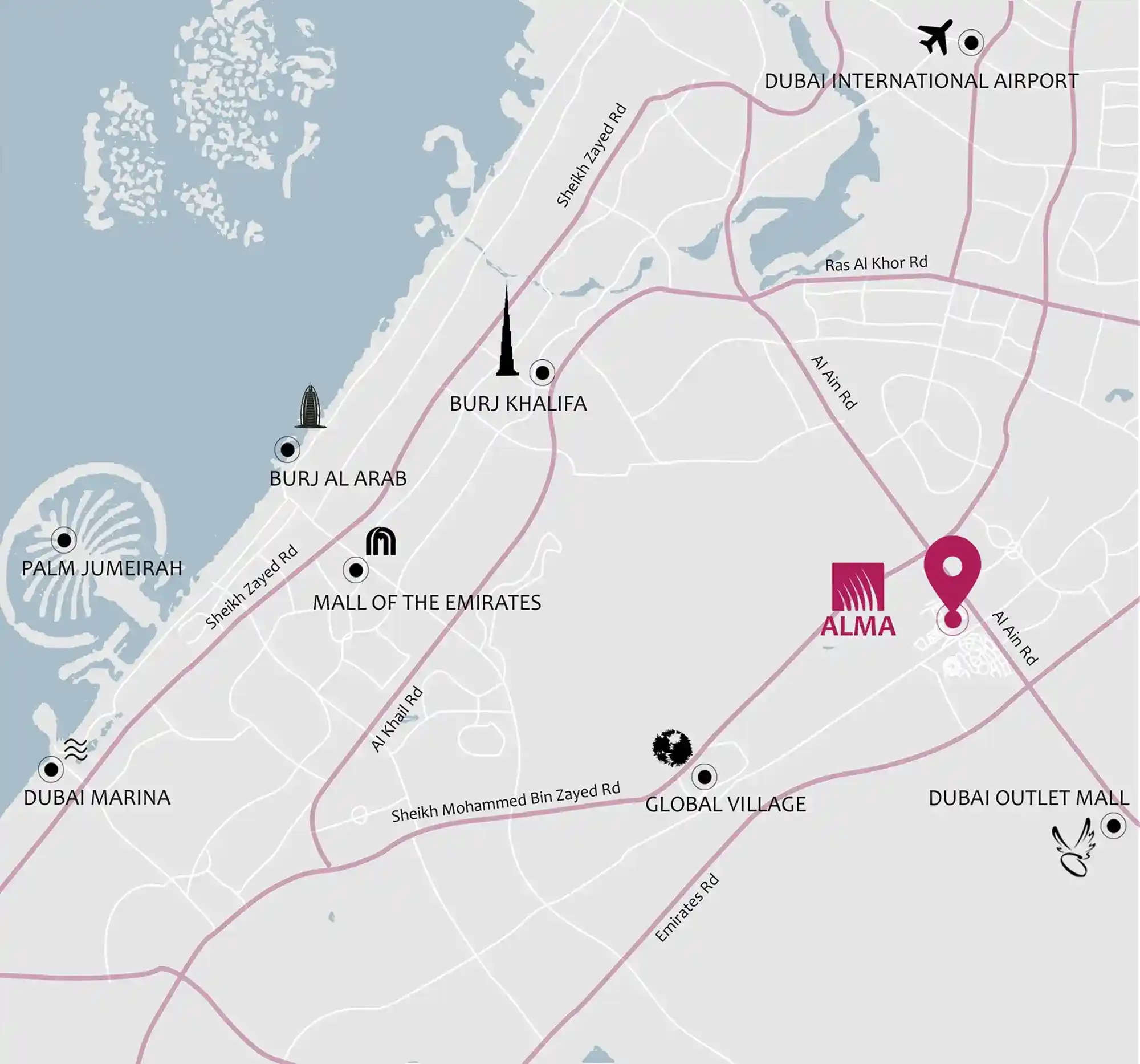 Location of Alma Gardens Apartment
