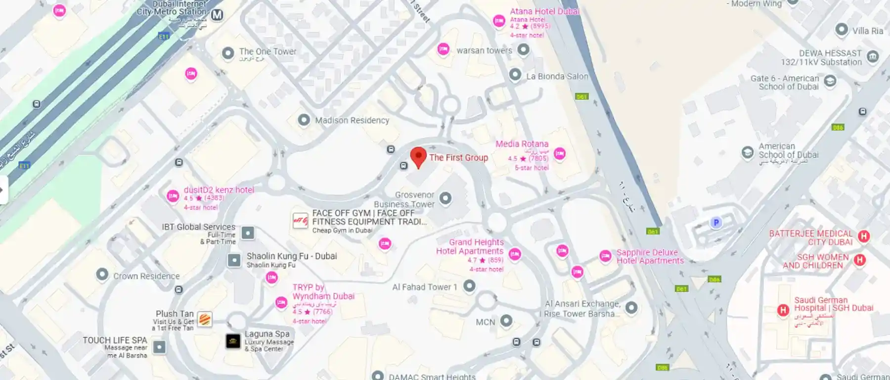 Location of The First Collection Apartment