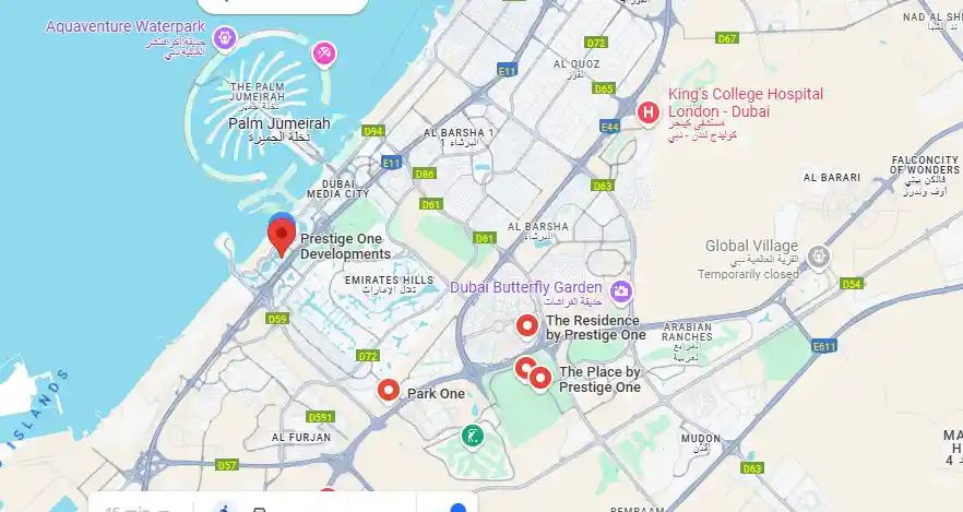 Location of The One at Barsha Heights