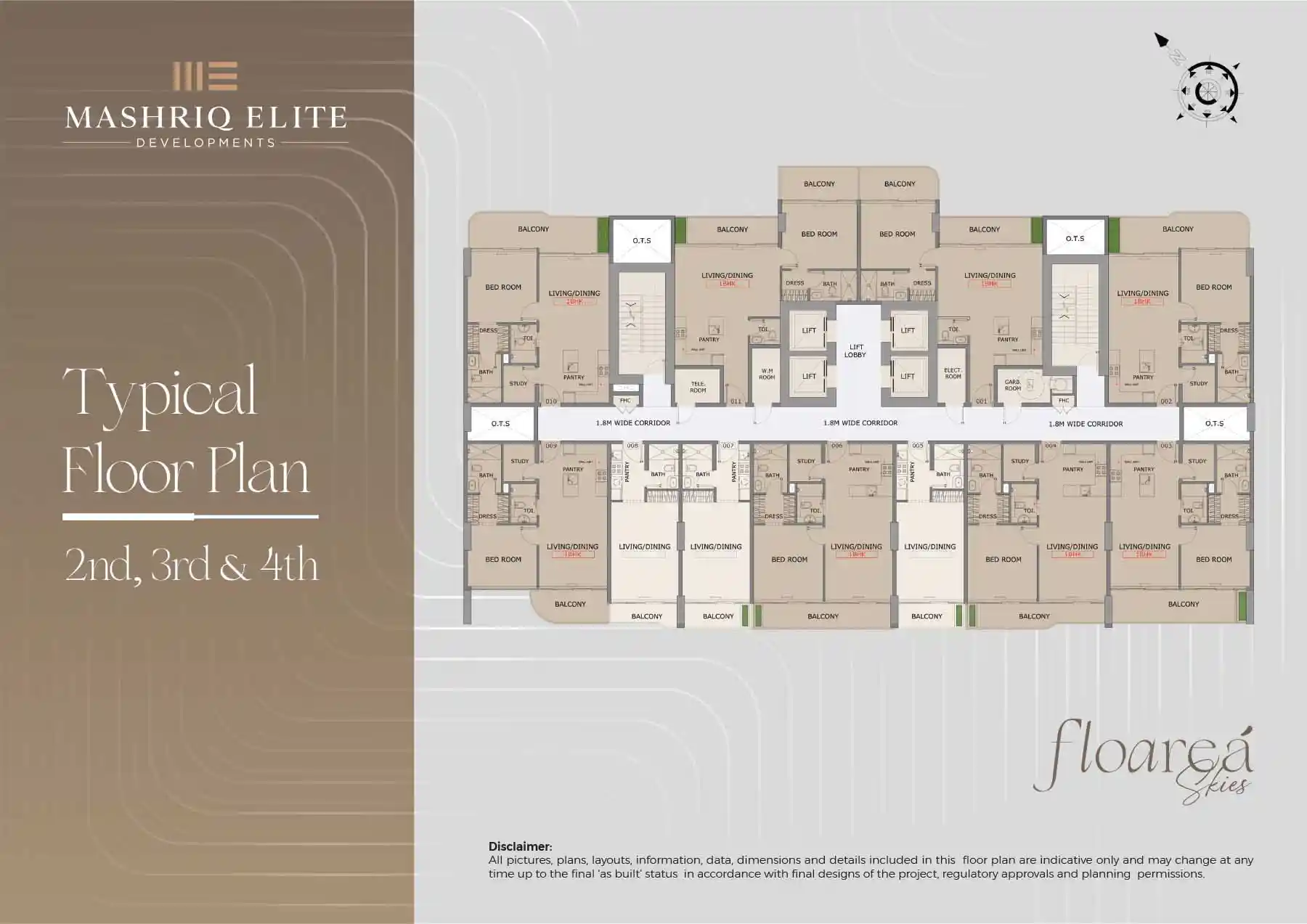 12th, 13th, 14th & 18th Floor to Typical Floor (Lower)	