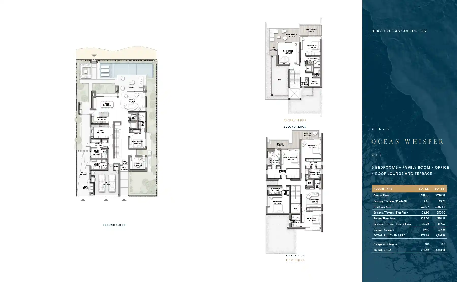 G + 2 (With Family Room + Office + Roof Lounge & Terrace)
