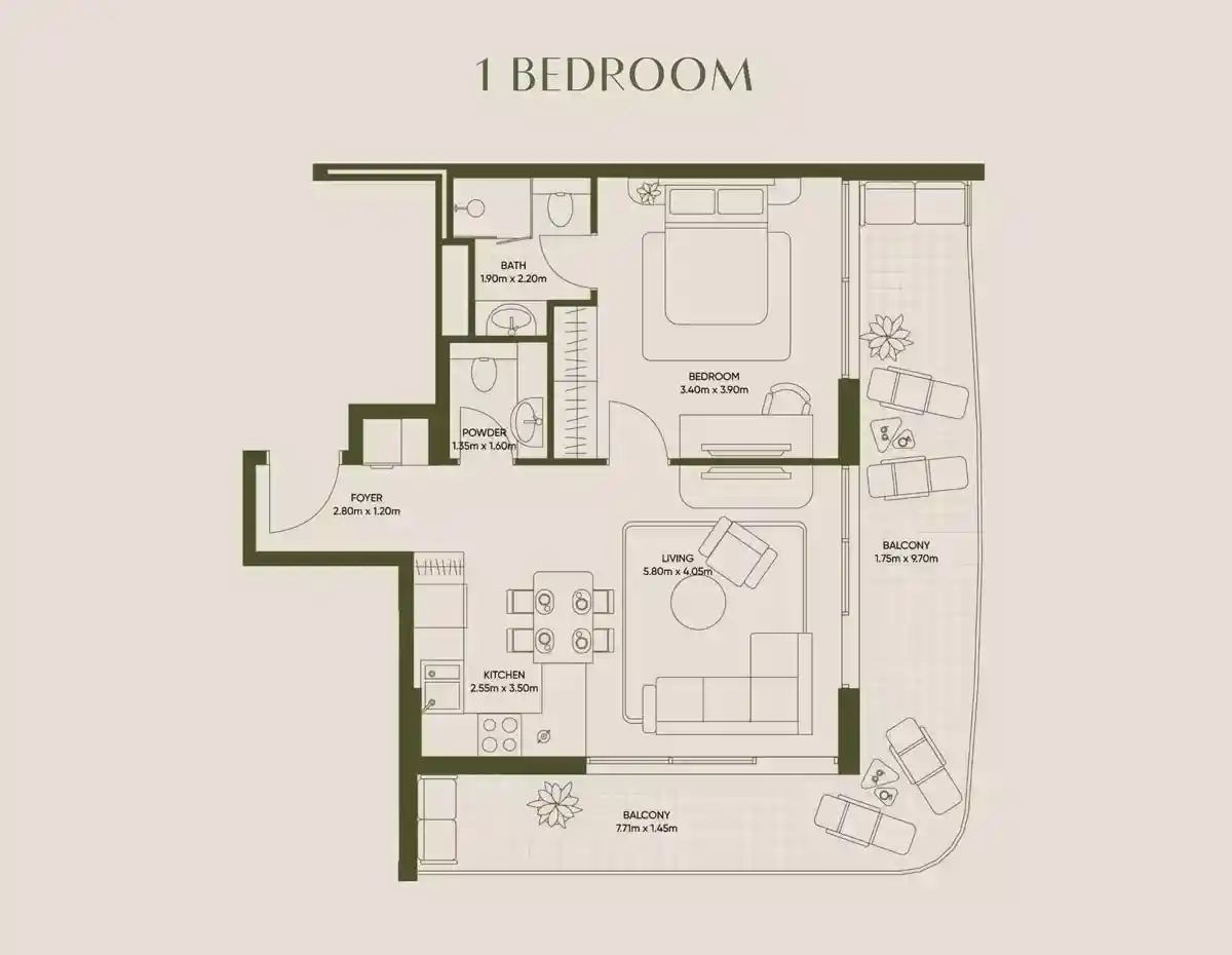 1 Bedroom	