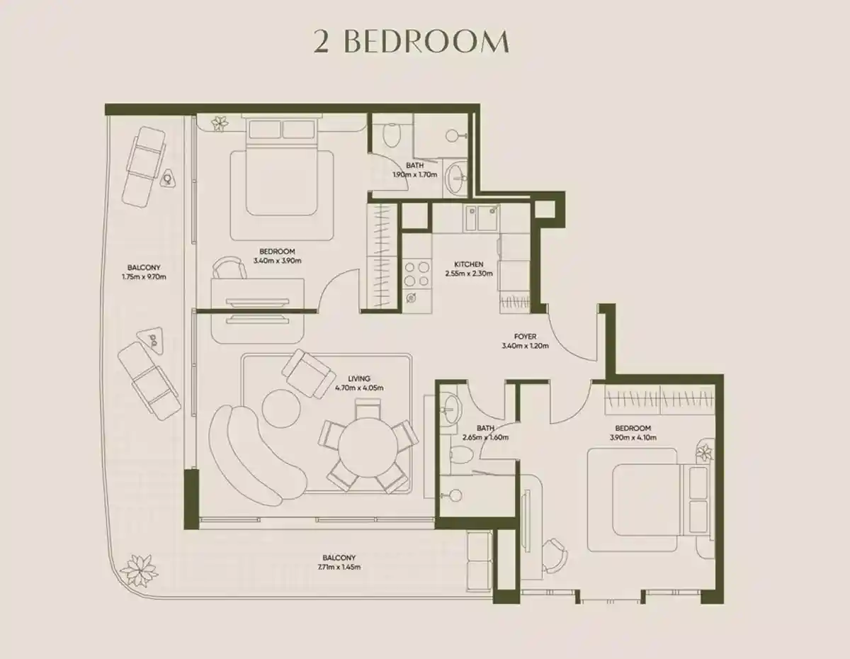2 Bedroom	