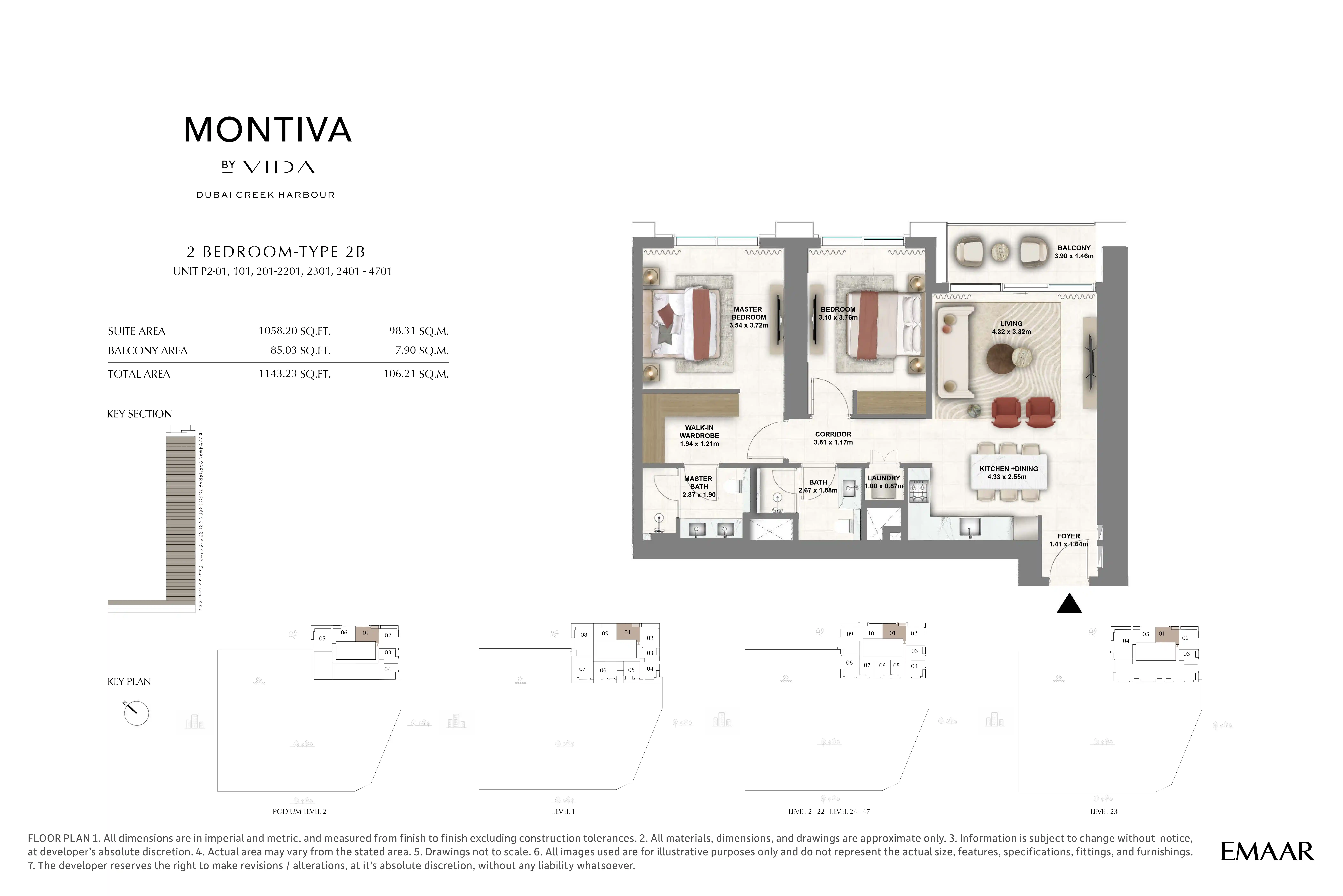 UNIT P2-01, 101, 201-2201, 2301, 2401-4701