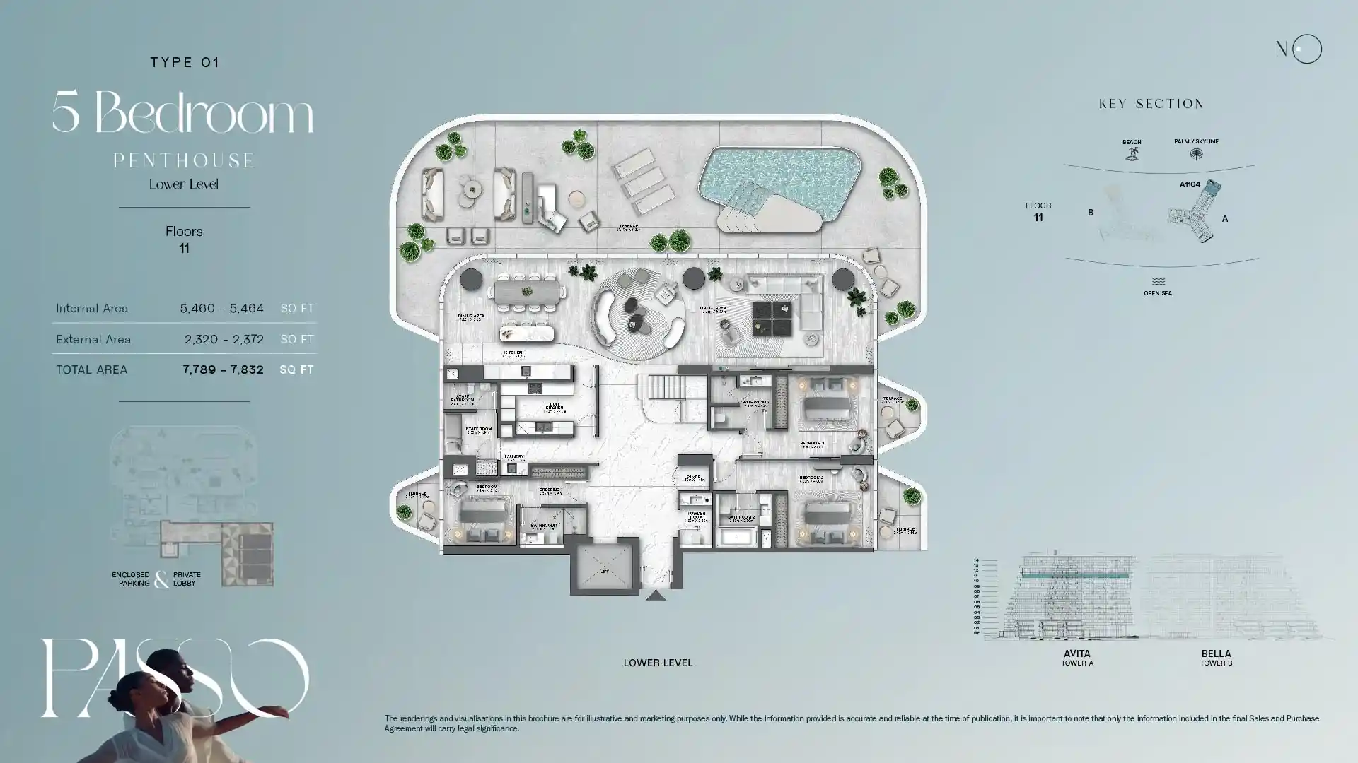 11th Floor, Lower Level, Type 01	