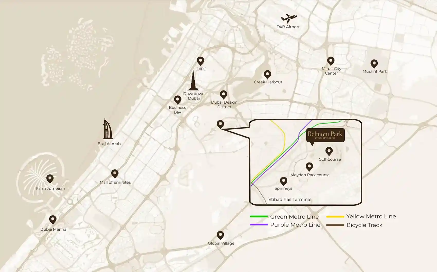 Location of Belmont Park