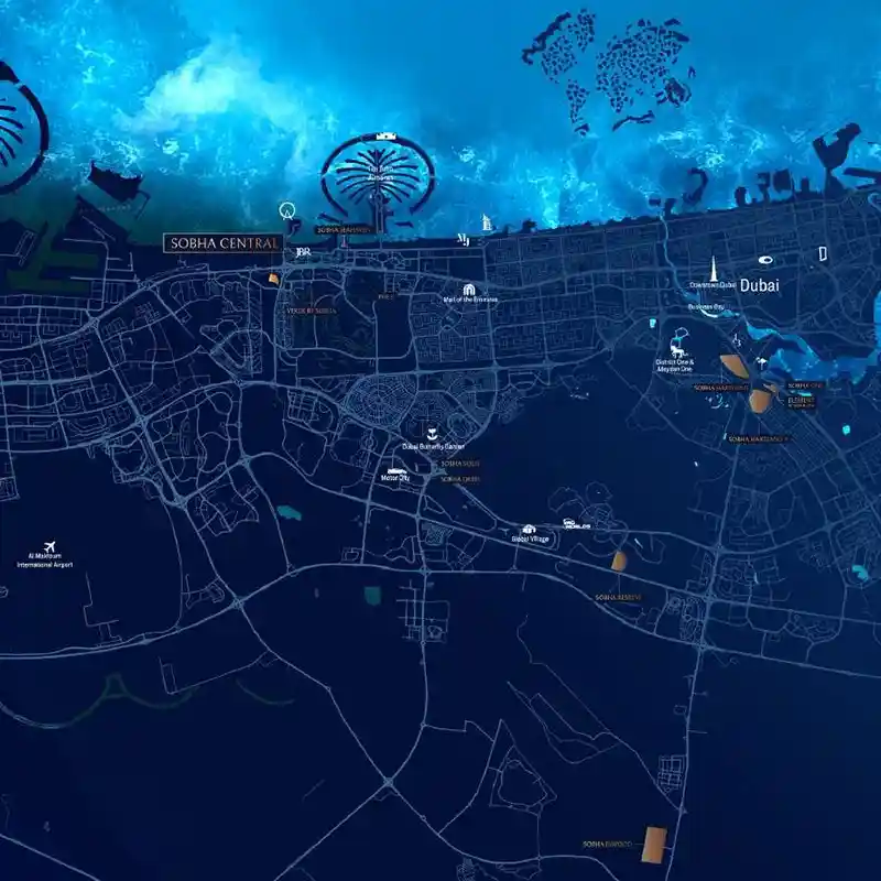 sobha-central-phase-1-location-map