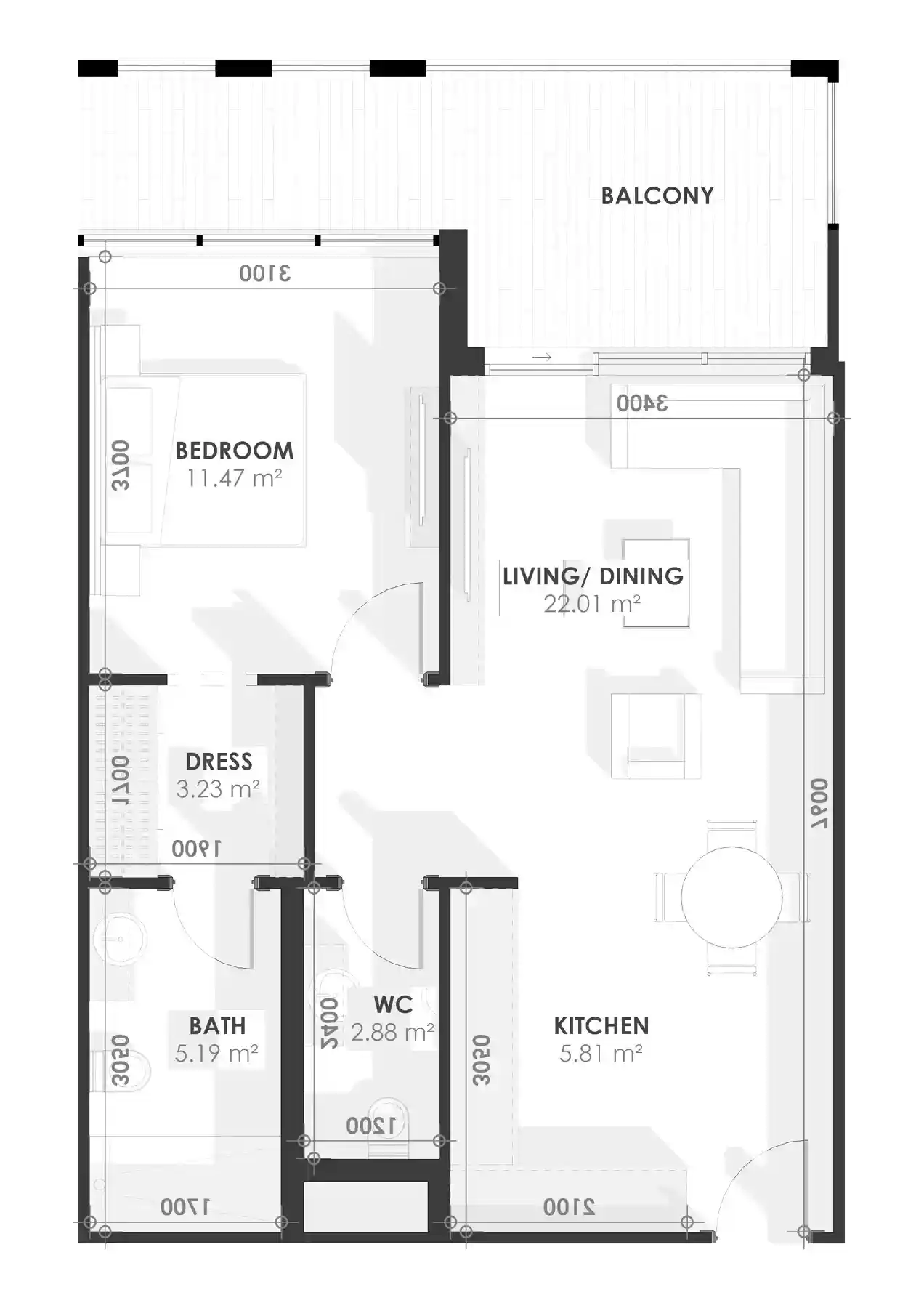 1 Bedroom	