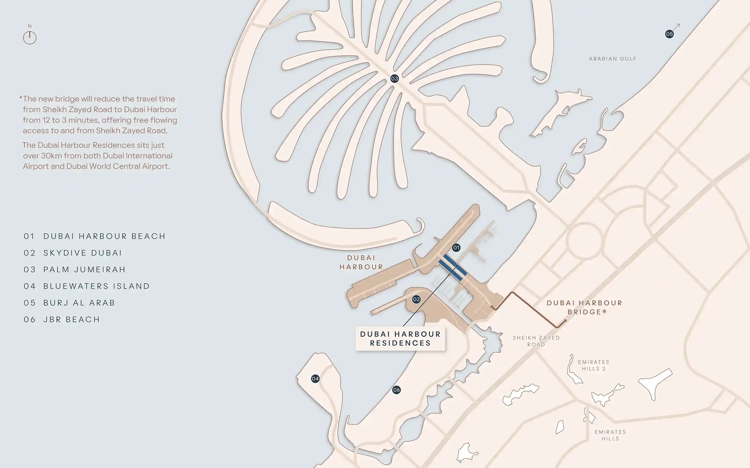 dubai-harbour-residences-location-map