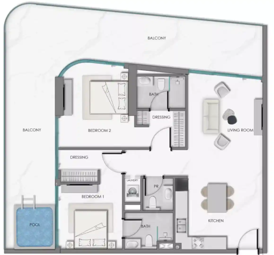2 Bedroom	