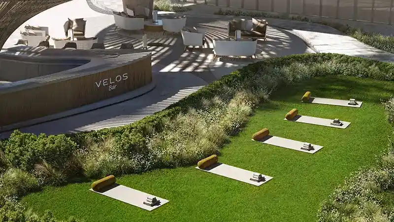 Velos Residence Outdoor Yoga Area