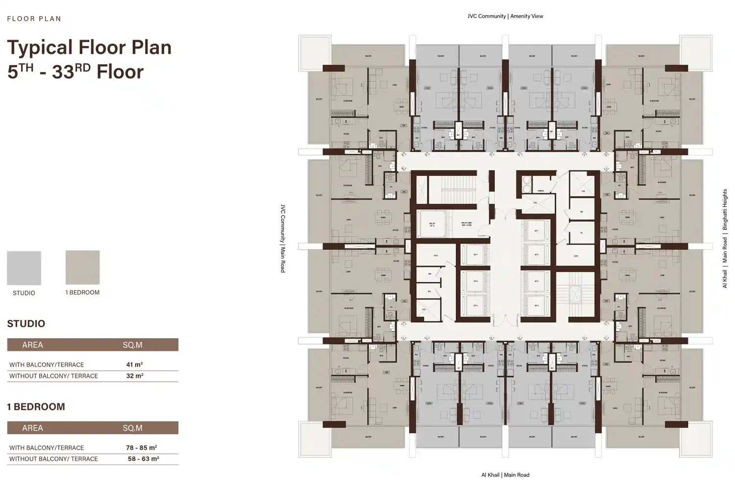 Typical Floor Plan, 5th To 33rd	