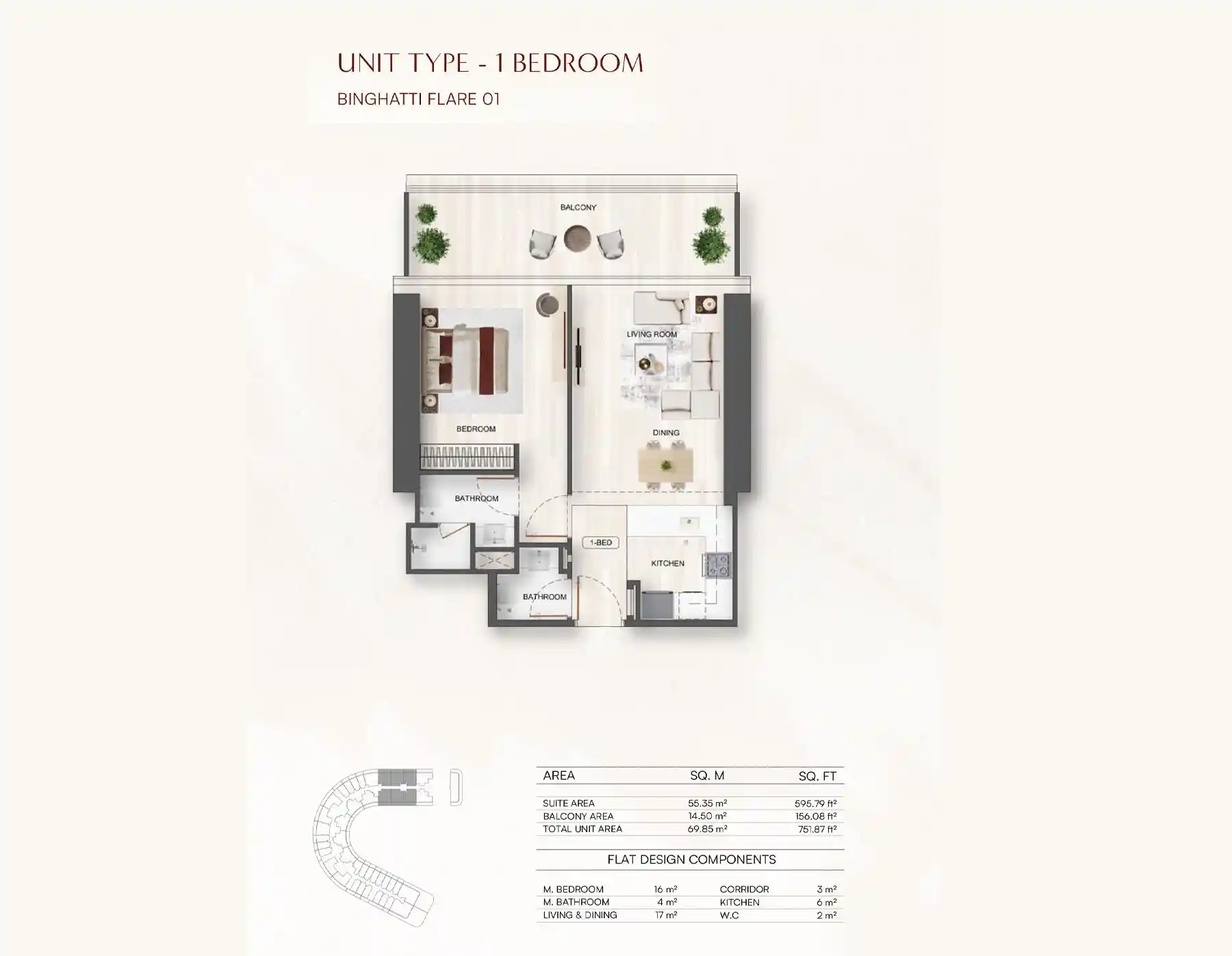 1 Bedroom	
