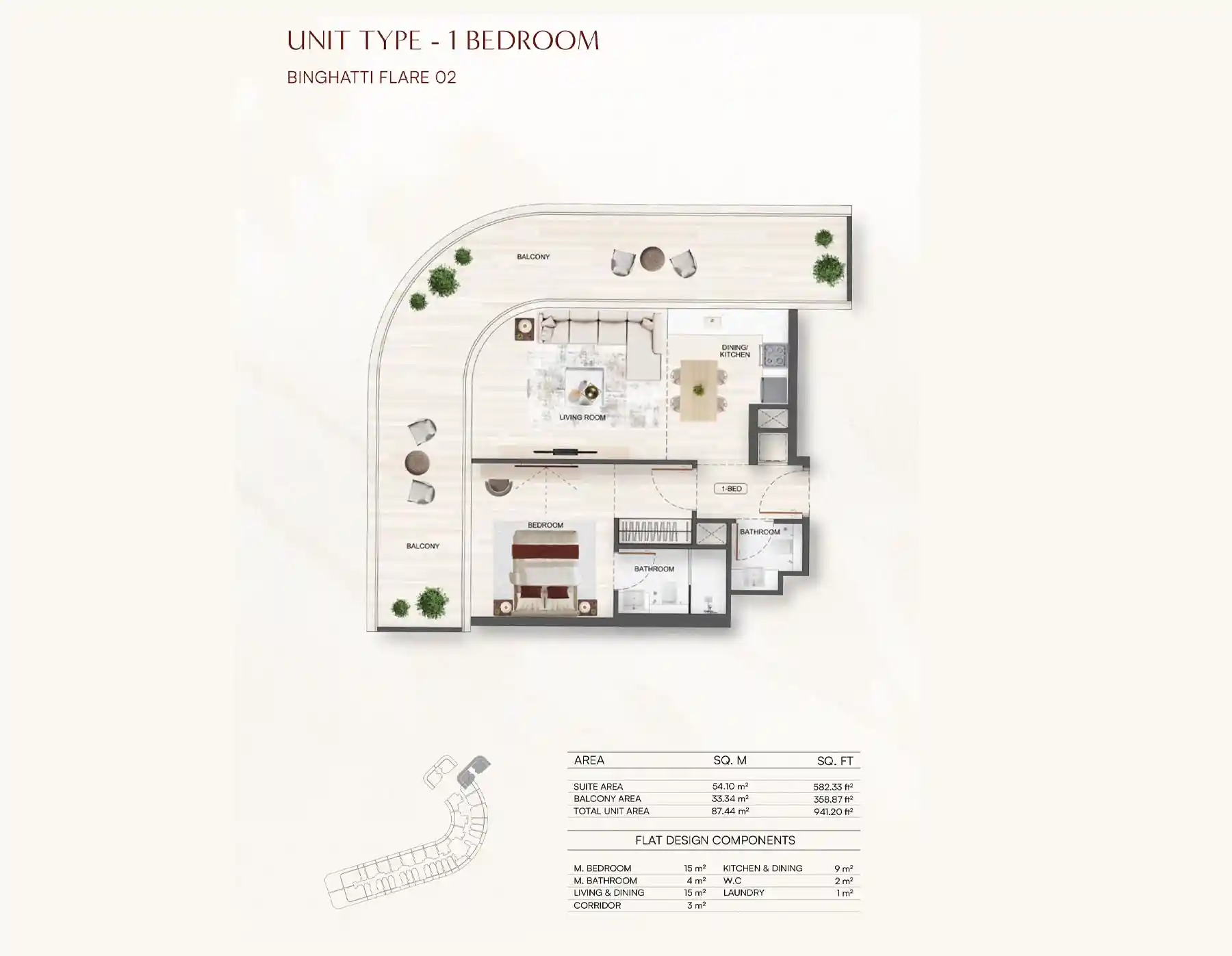 1 Bedroom	