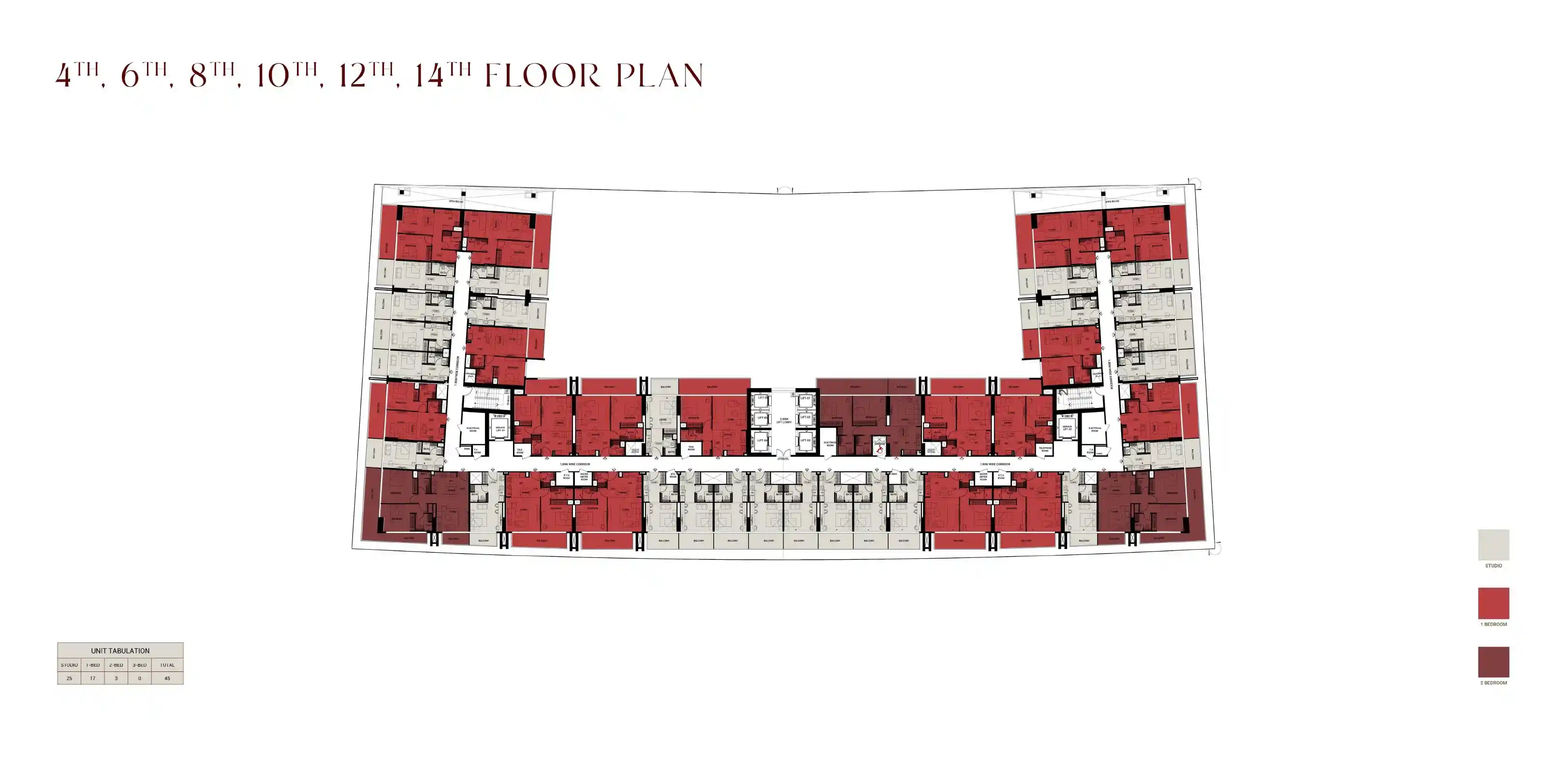 4th, 6th, 8th, 10th, 12th, 14th FLOOR