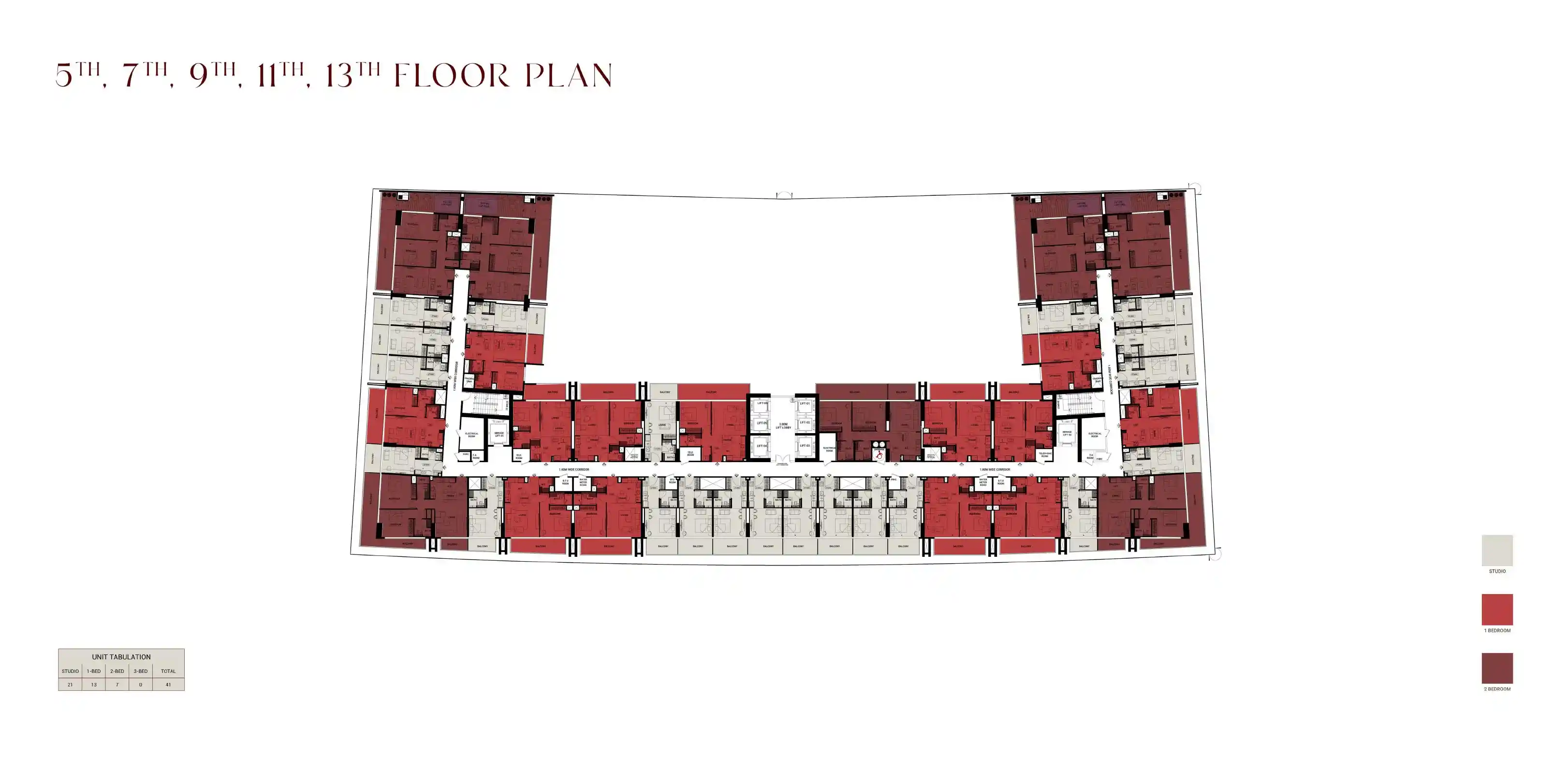 5th, 7th, 9th, 11th, 13th FLOOR