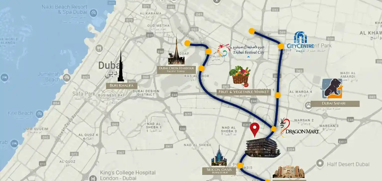 Location of Elevia Residences 3 International City