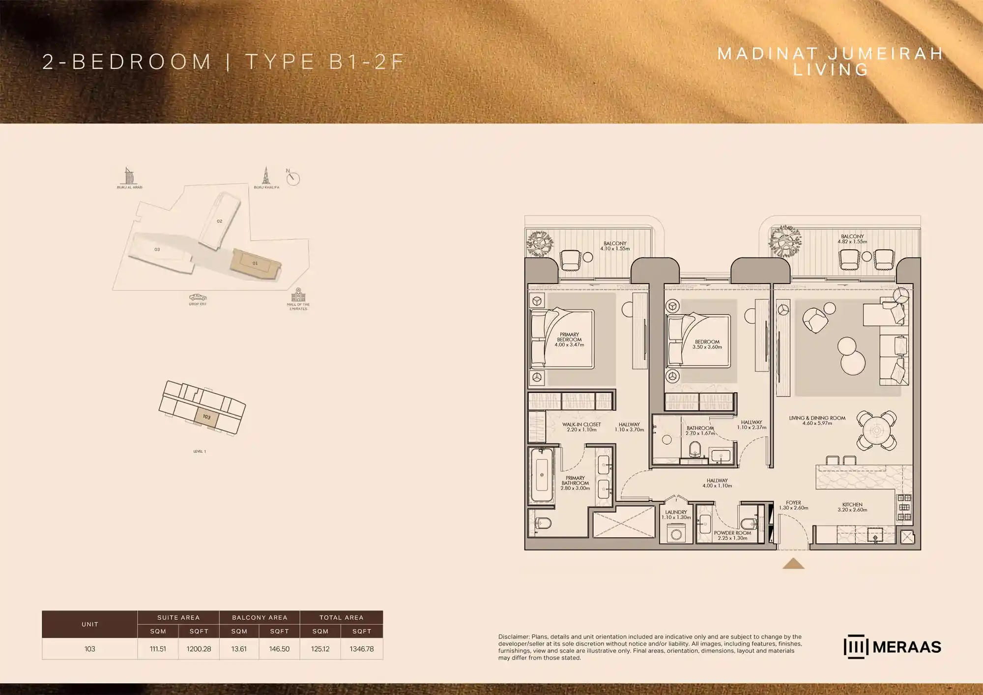 LEVEL 1 (TYPE B1 - 2F - Unit 103)