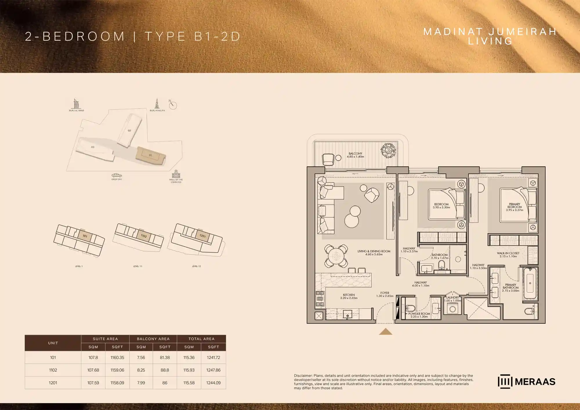 LEVEL 1 - 12 (TYPE B1 - 2D - Unit 101-1202)