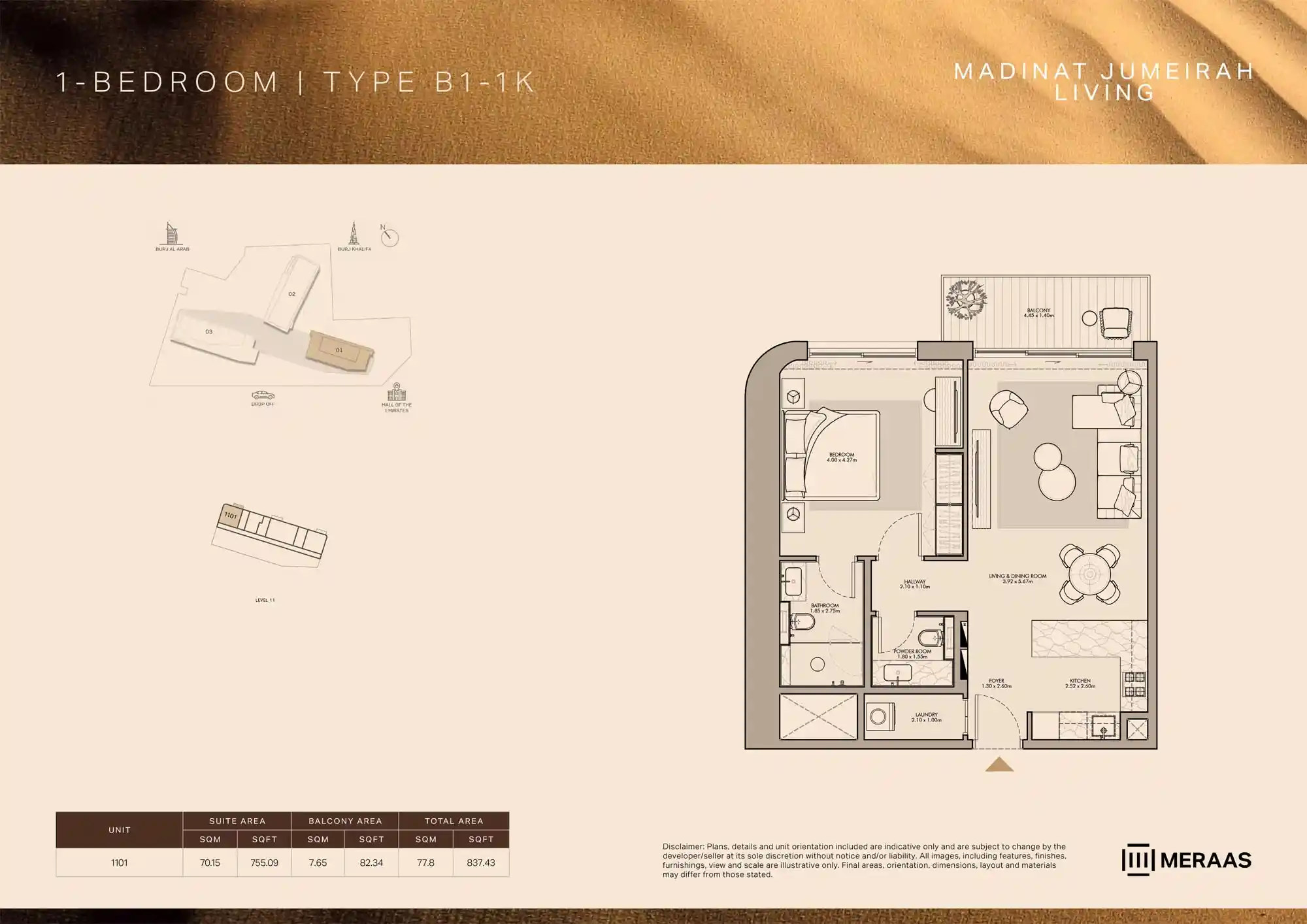 LEVEL 11 (TYPE B1 - 1K - UNIT 1101)