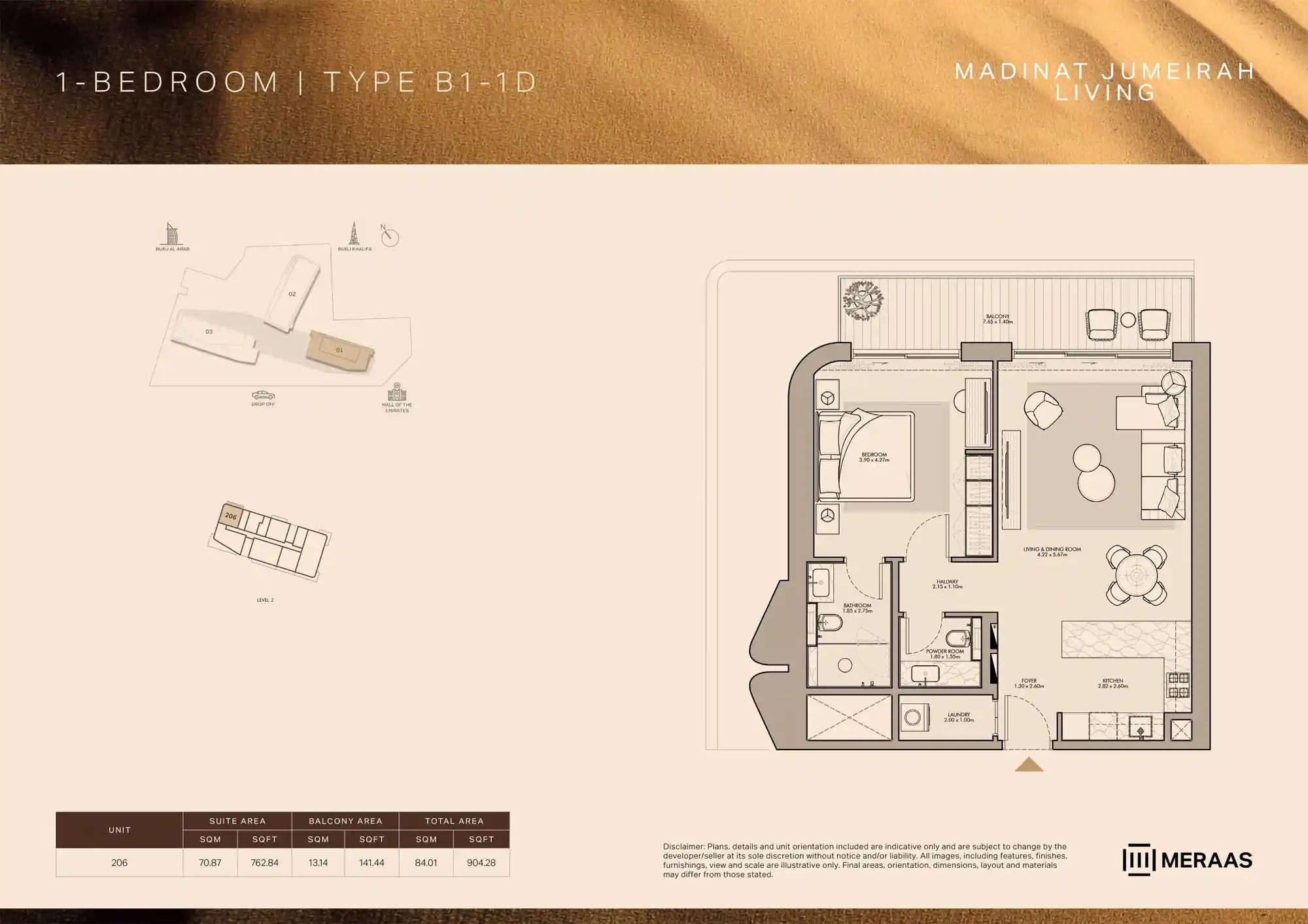 LEVEL 2 (TYPE B1 - 1D - UNIT 206)