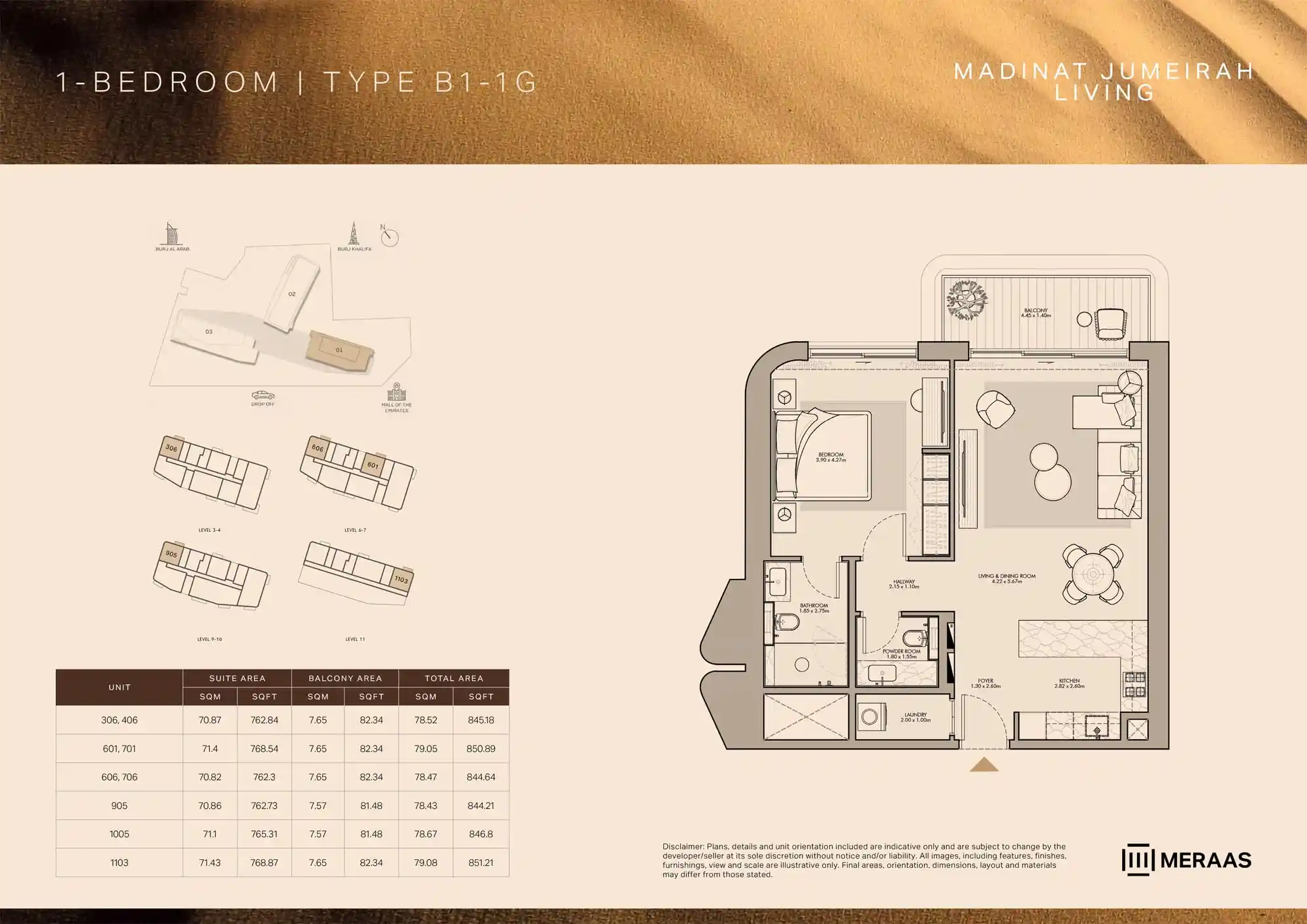 LEVEL 3 - 11 (TYPE B1 - 1G - UNIT 306 - 1103)
