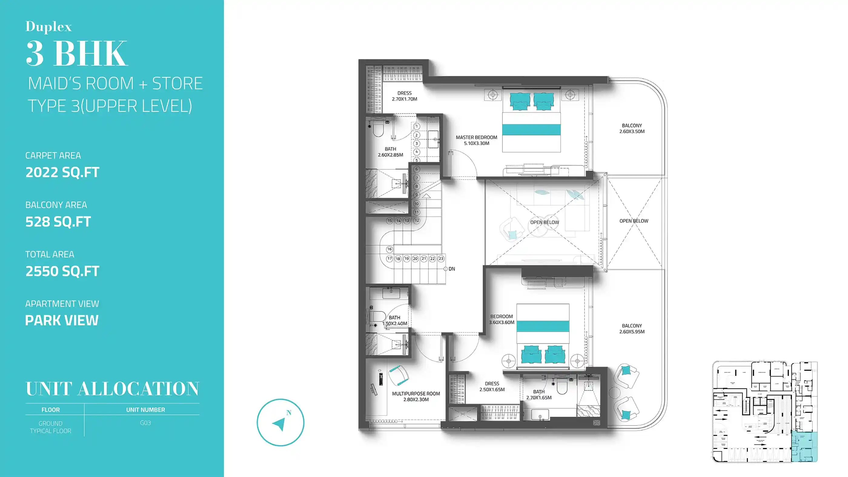 Unit G03 Type 3 (Upper Level)