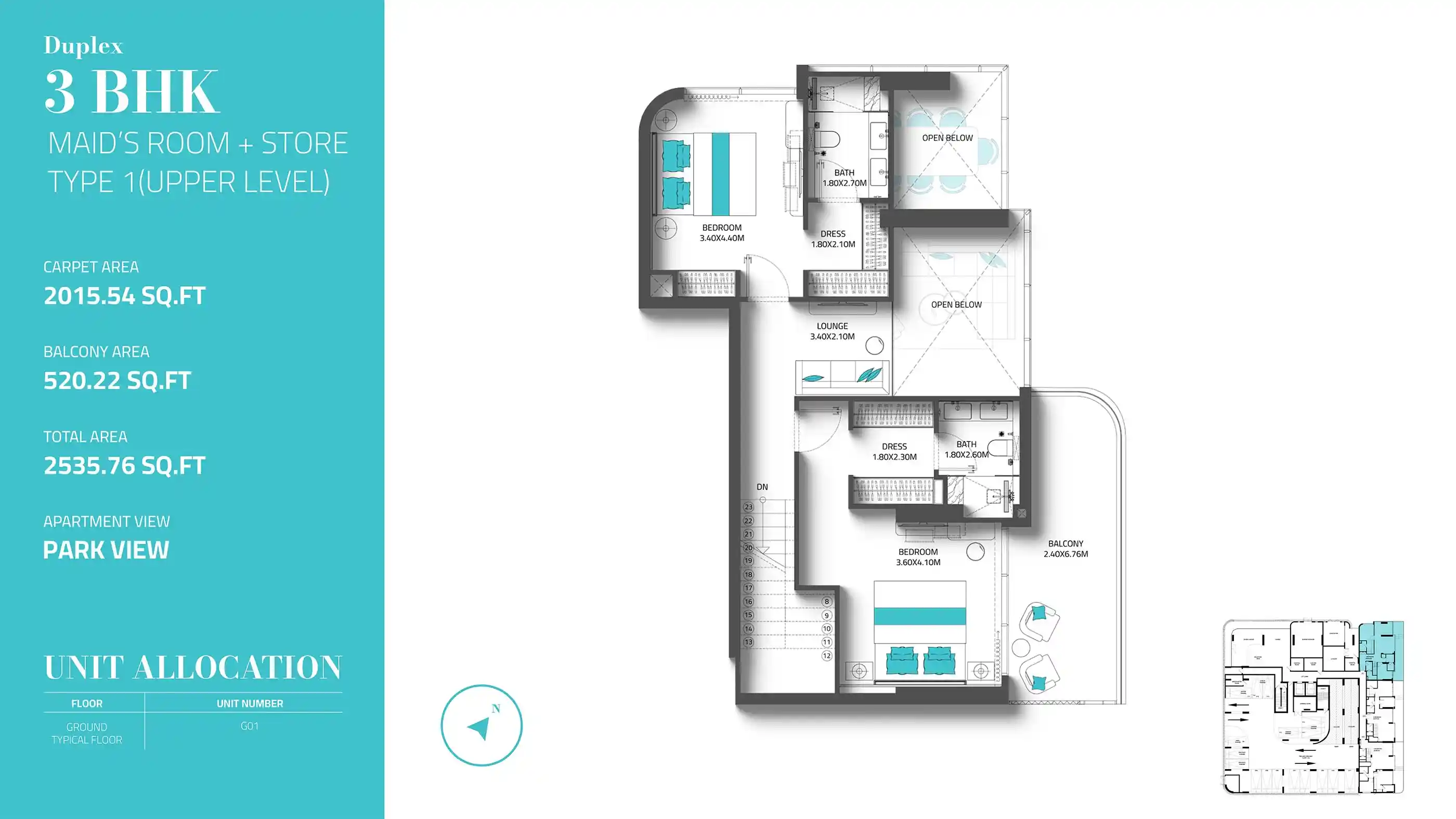 Unit G01 Type 1 (Upper Level)