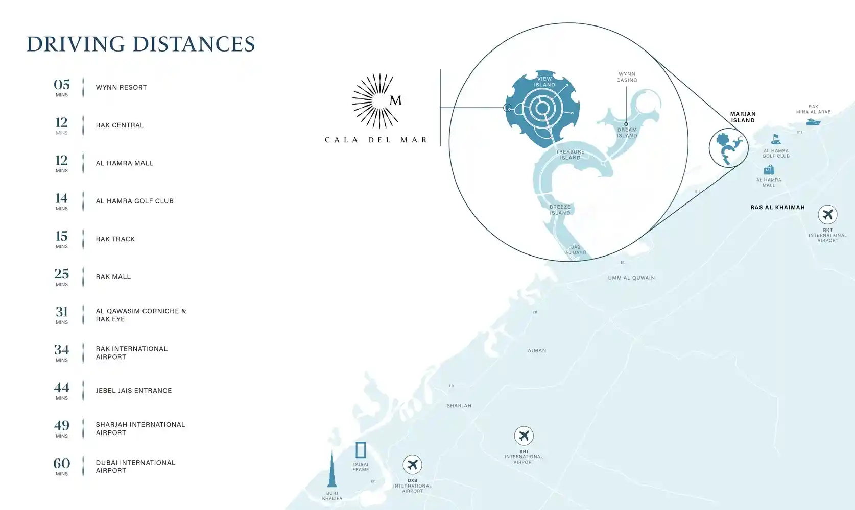 Location Map of Cala Del Mar at Marjan Island