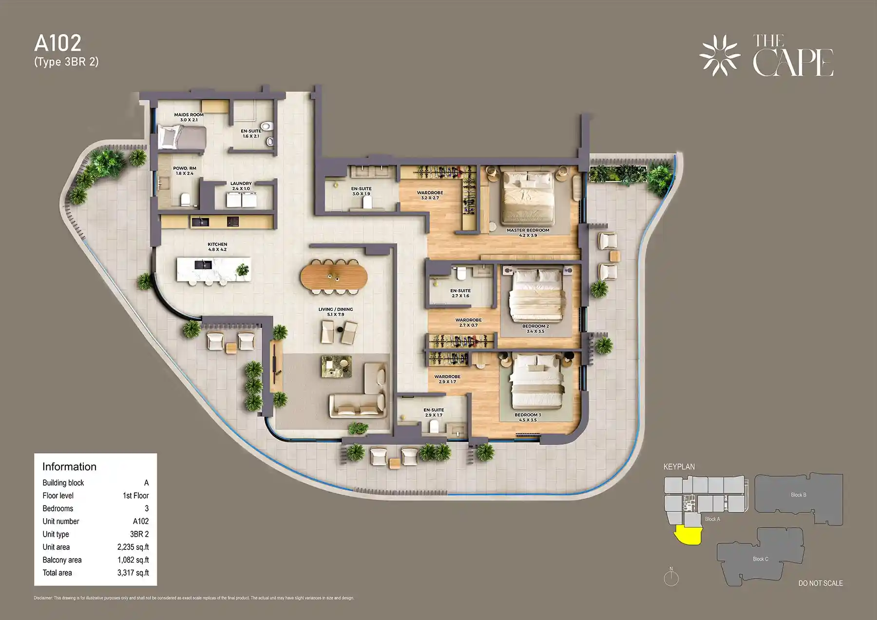 1st Floor Unit-A102 (Type 3BR 2)