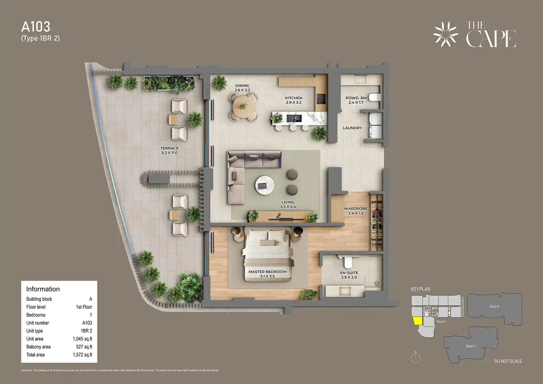 1st Floor Unit-A104 (Type 2BR 2)