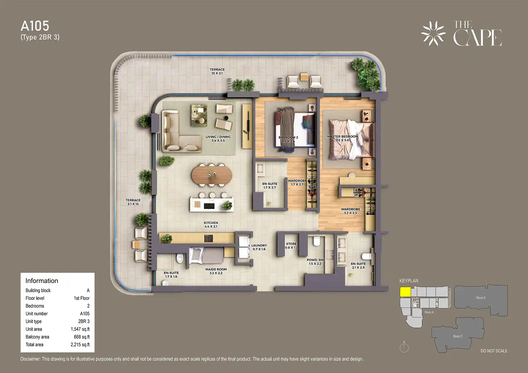1st Floor Unit-A105 (Type 2BR 3)