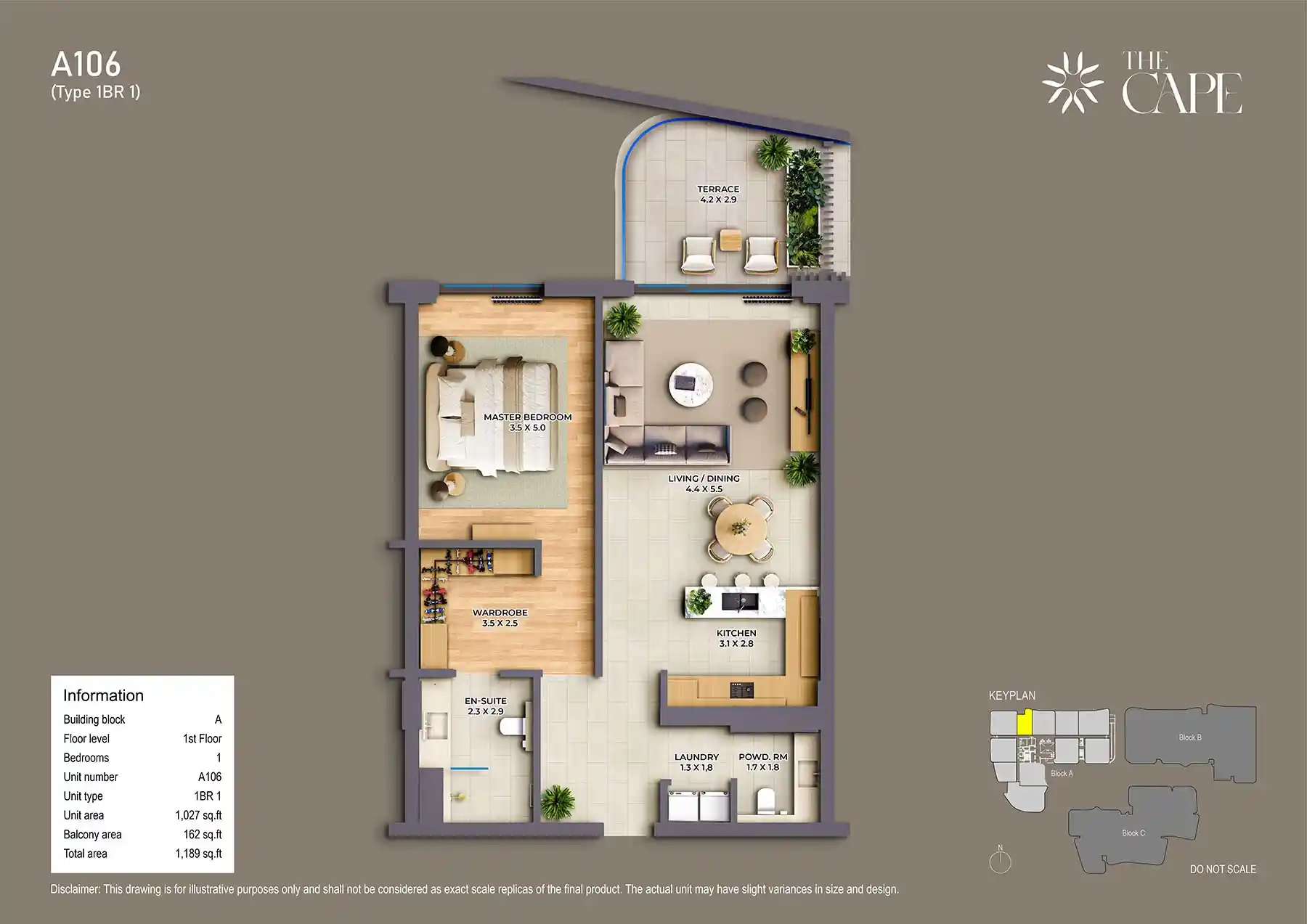 1st Floor Unit-A106 (Type 1BR 1)