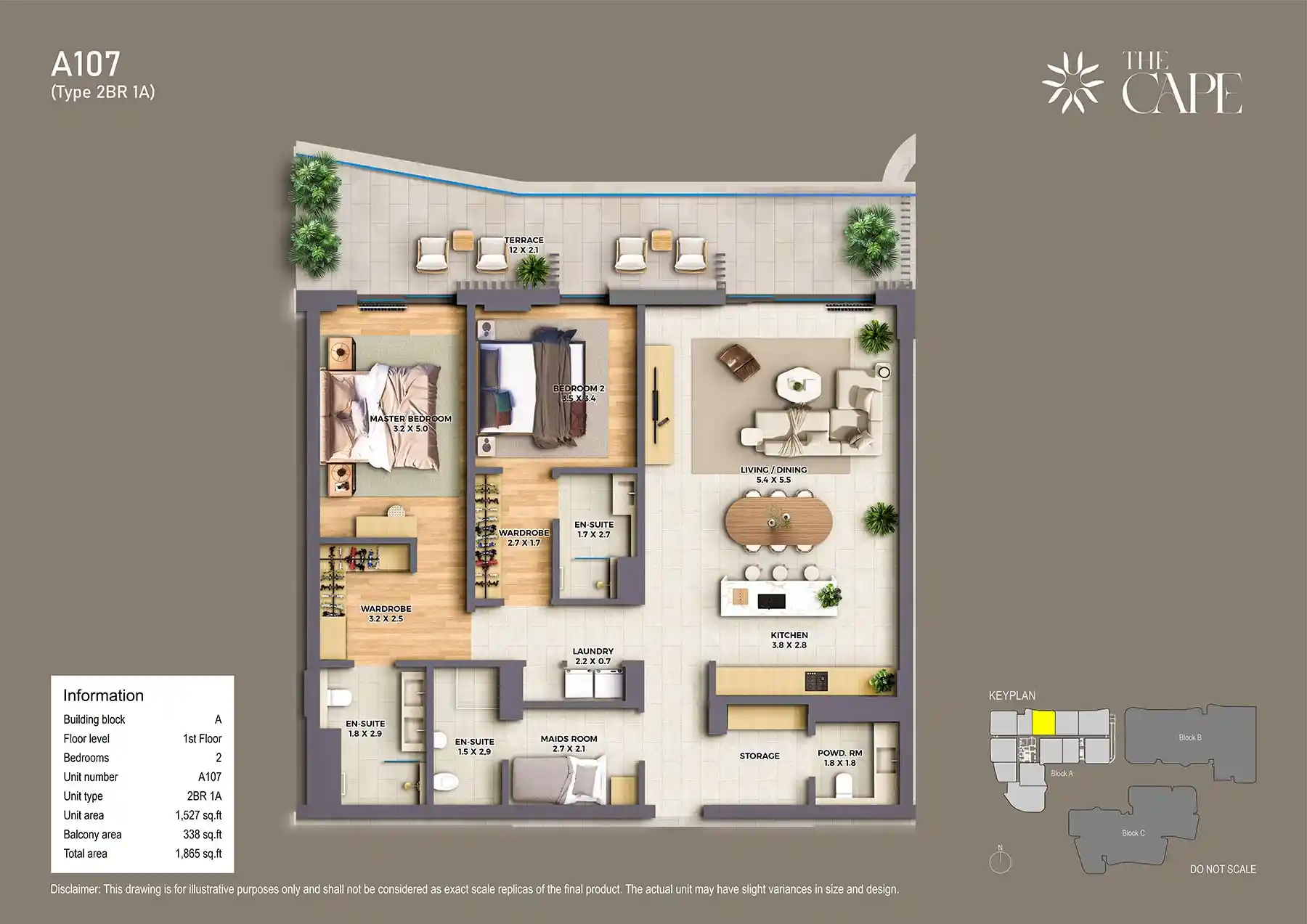 1st Floor Unit-A107 (Type 2BR 1A)