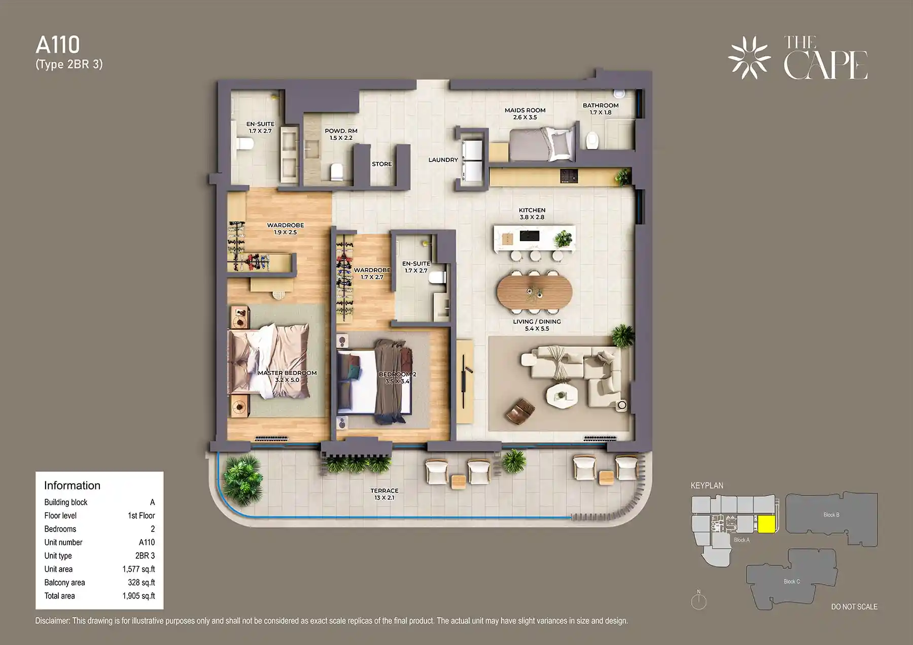 1st Floor Unit-A110 (Type 2BR 3)
