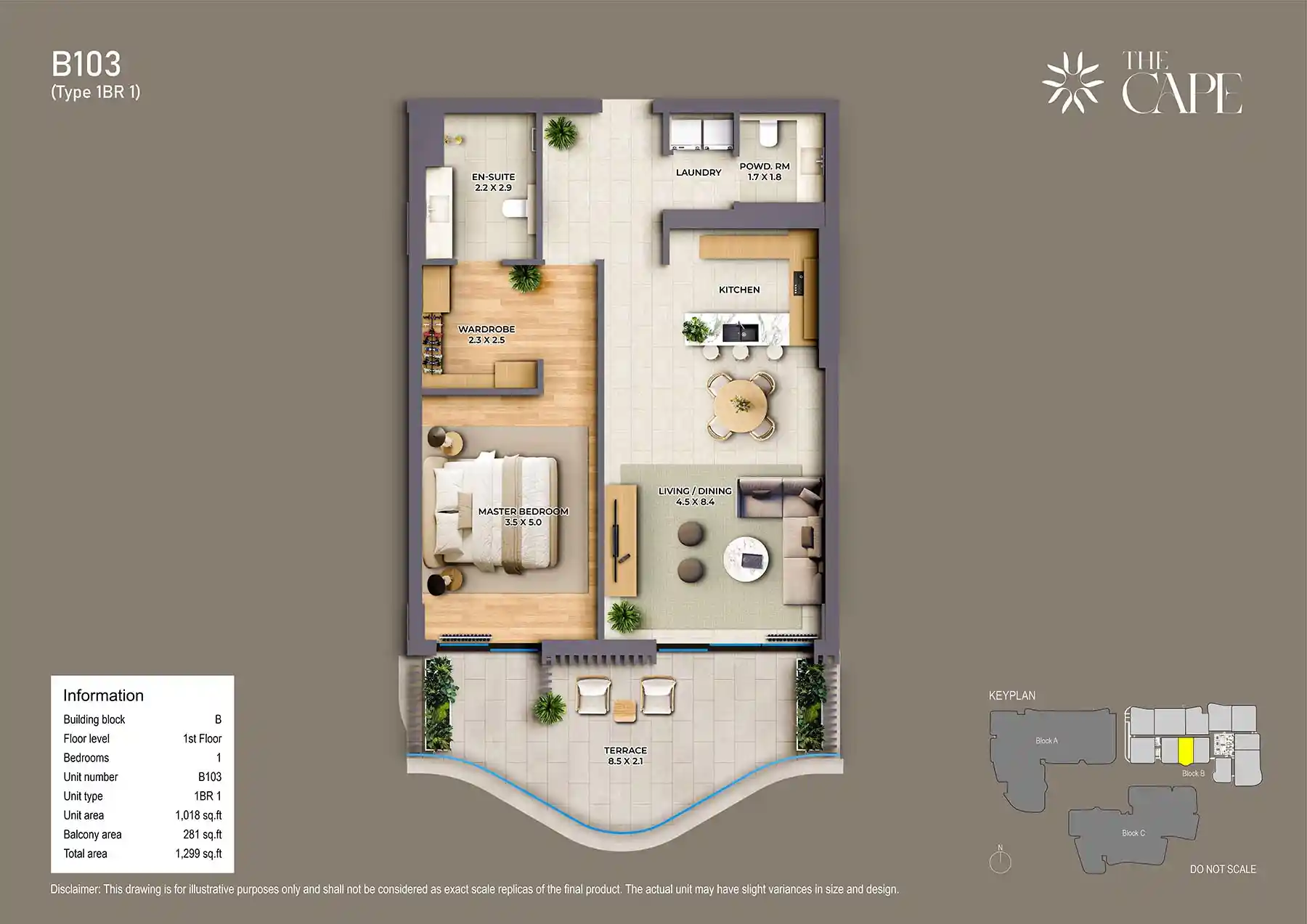 1st Floor Unit-B103 (Type 1BR 1)