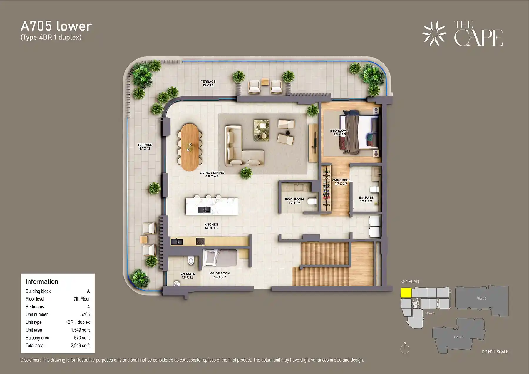 7th Floor Unit-A705 Lower (Type 4BR 1)