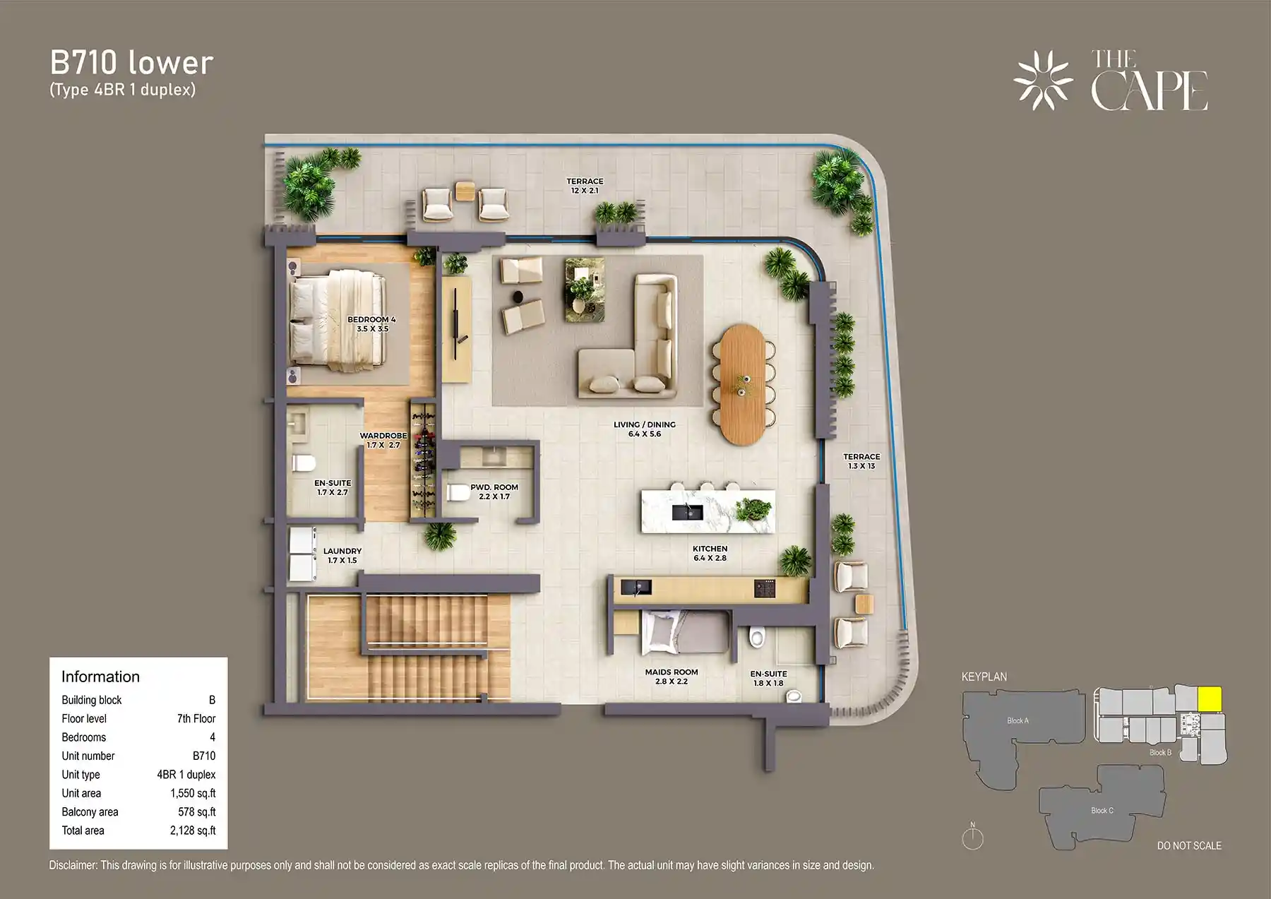 7th Floor Unit-B710 Lower (Type 4BR 1)