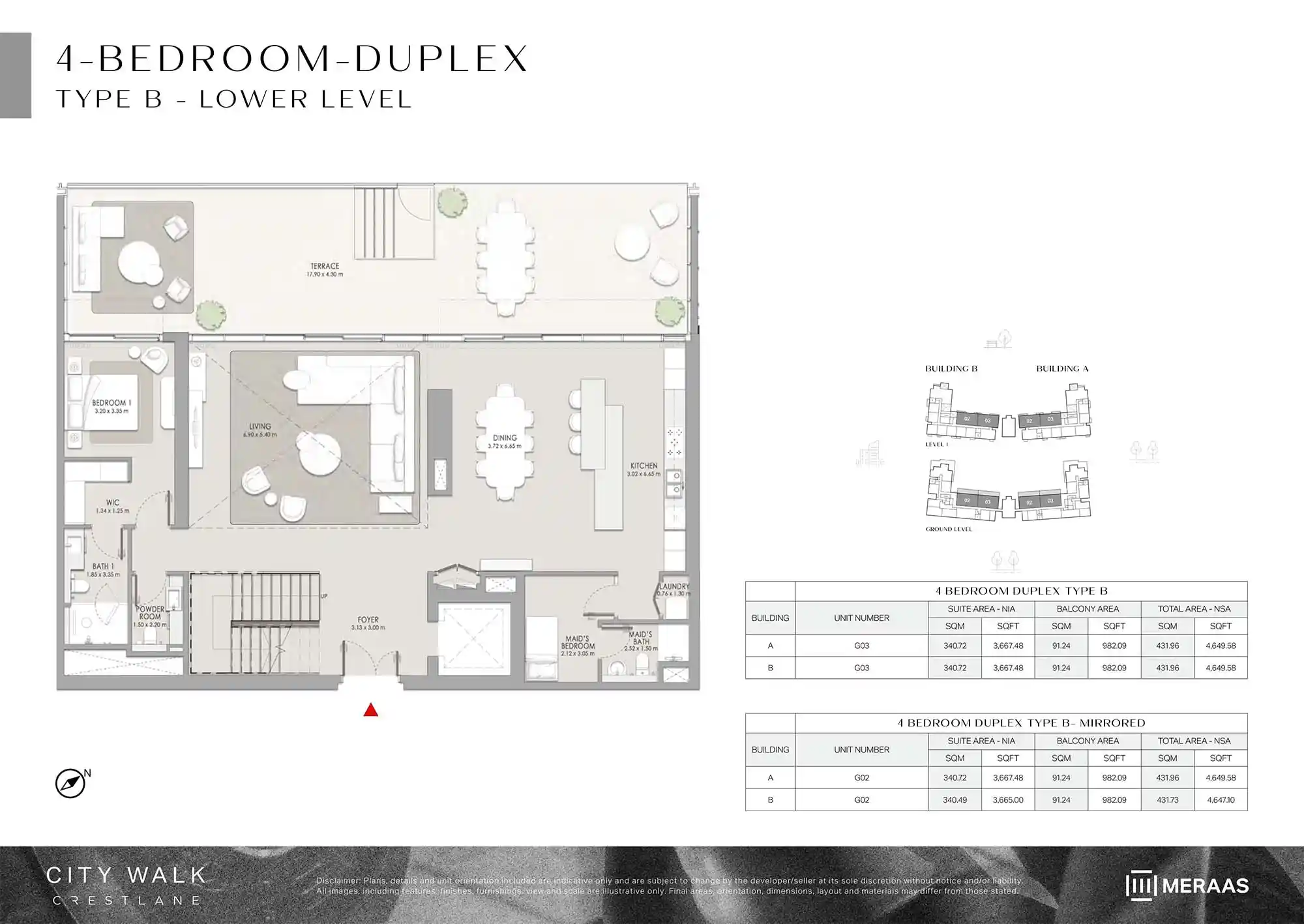 GROUND & LEVEL 1 (TYPE B & TYPE B MIRRORED - LOWER LEVEL)