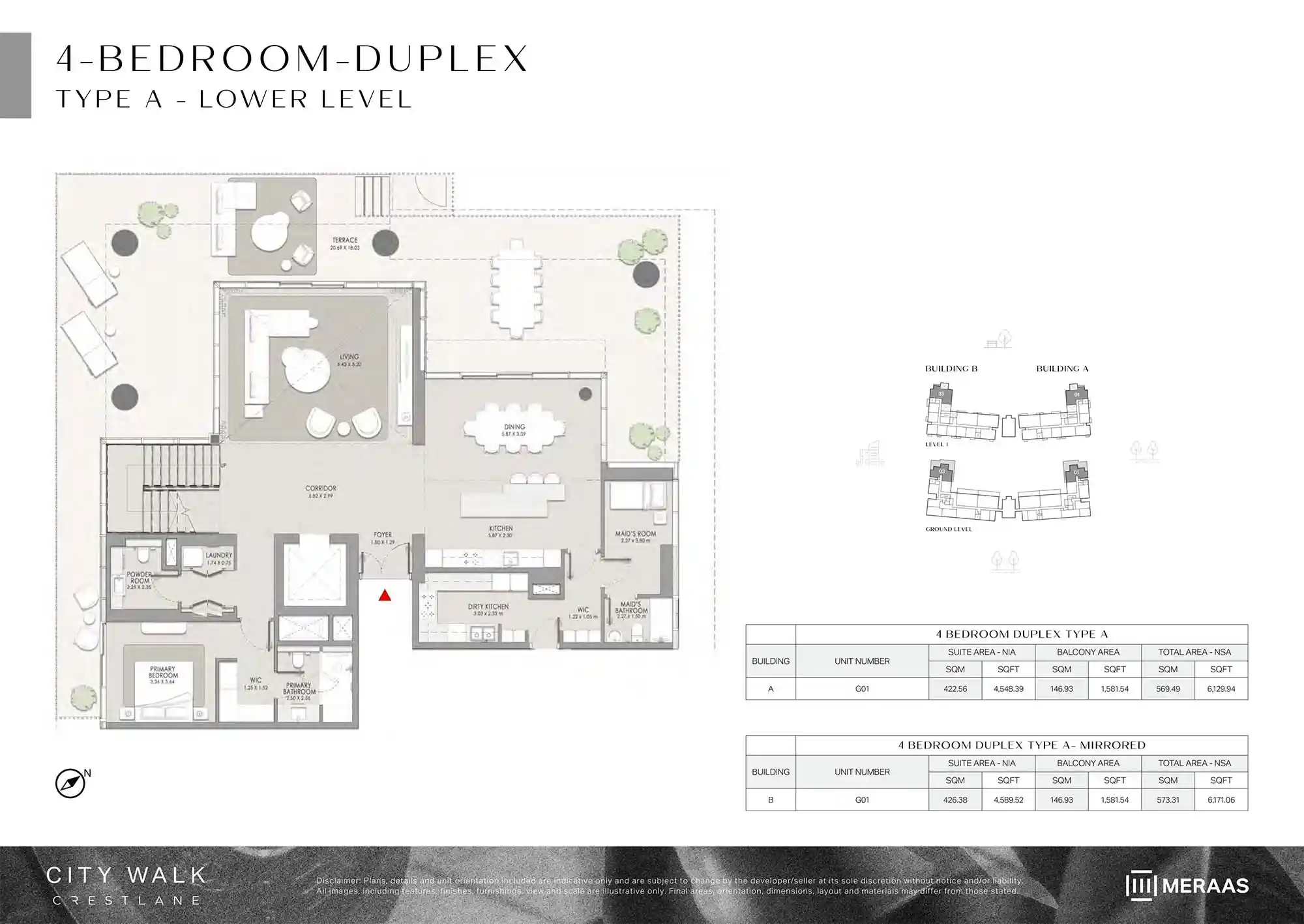 GROUND & LEVEL 1 (TYPE A & TYPE A MIRRORED - LOWER LEVEL)