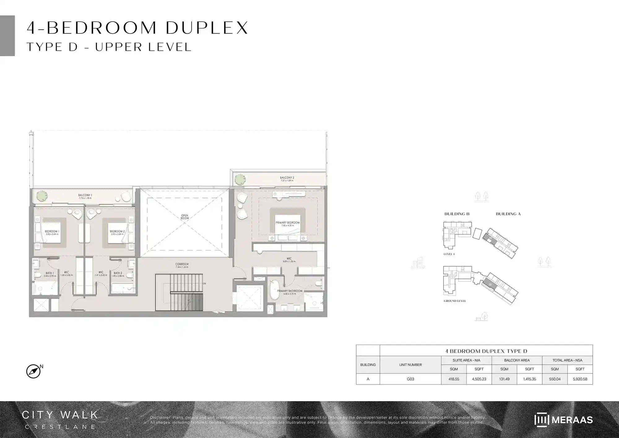 Ground & Level 1 (Type D - Upper Level)