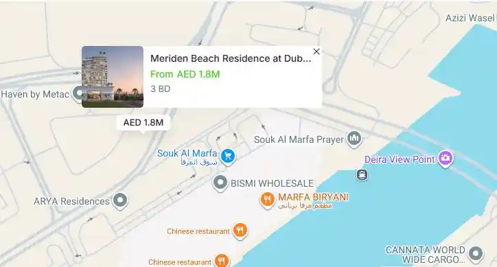 Location of Meriden Beach