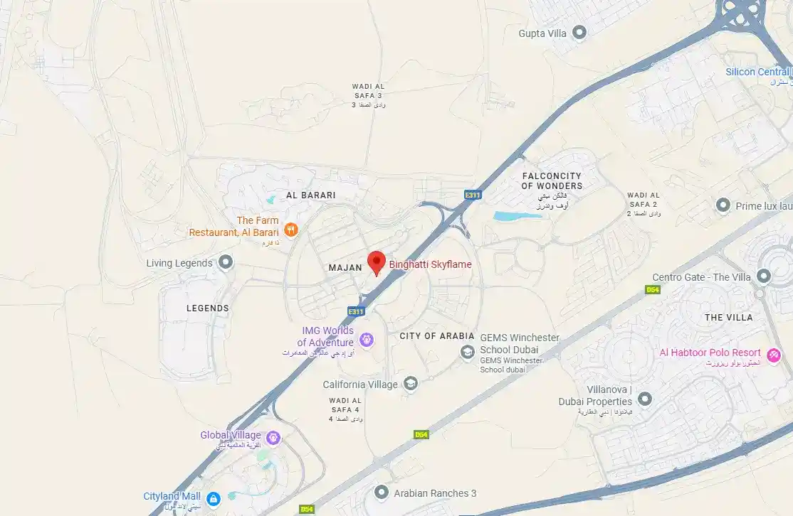 Location of Binghatti Skyflame