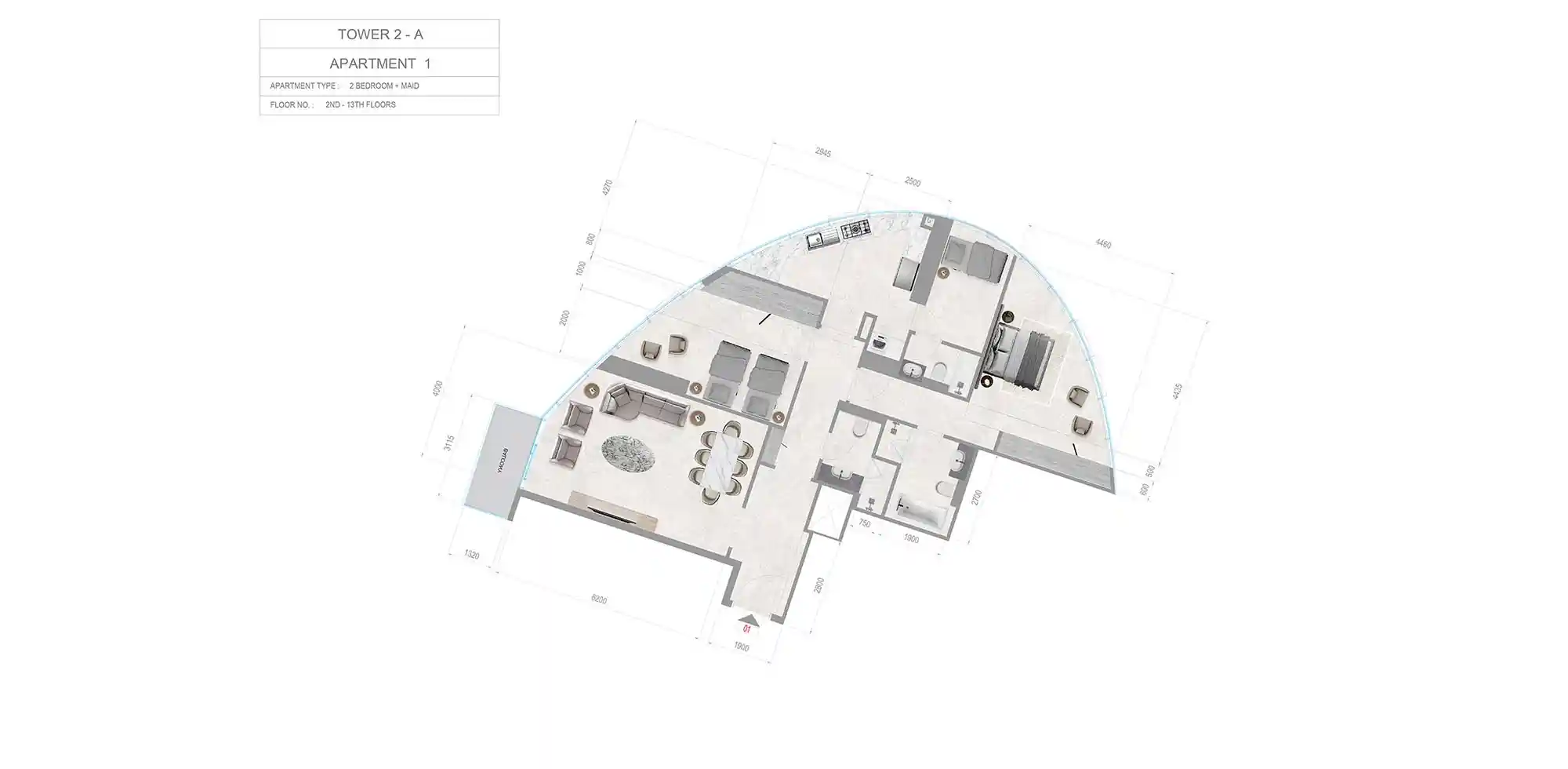 2nd-13th Floor (Unit 1)