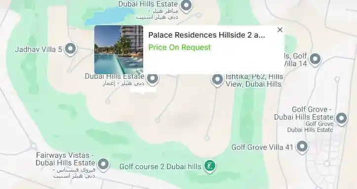 Location of Palace Residences Hillside 2